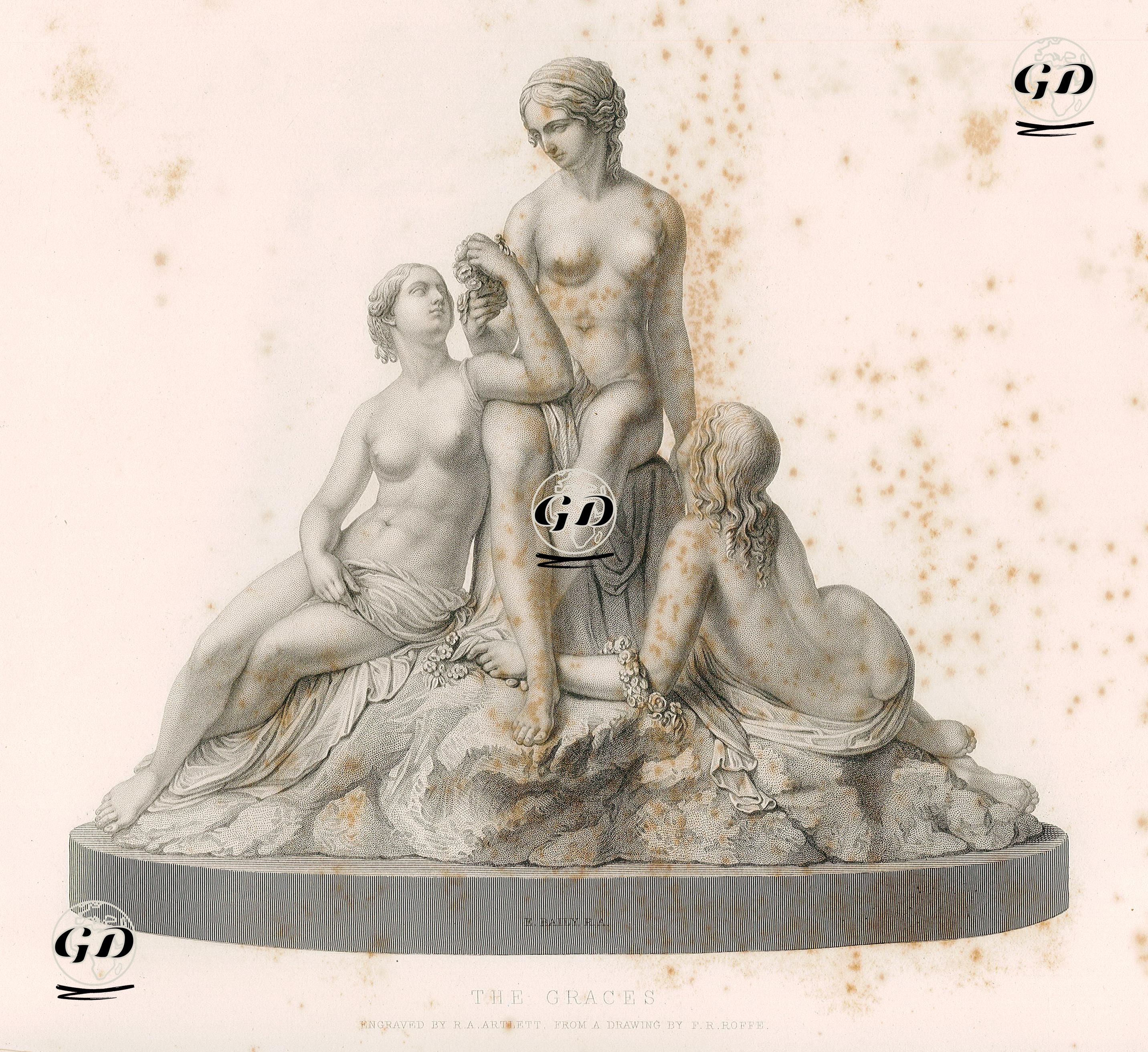 The Graces   - Edward Hodges Baily (1788-1867)-Felix Robert Roffe (1814-1887) - 1855