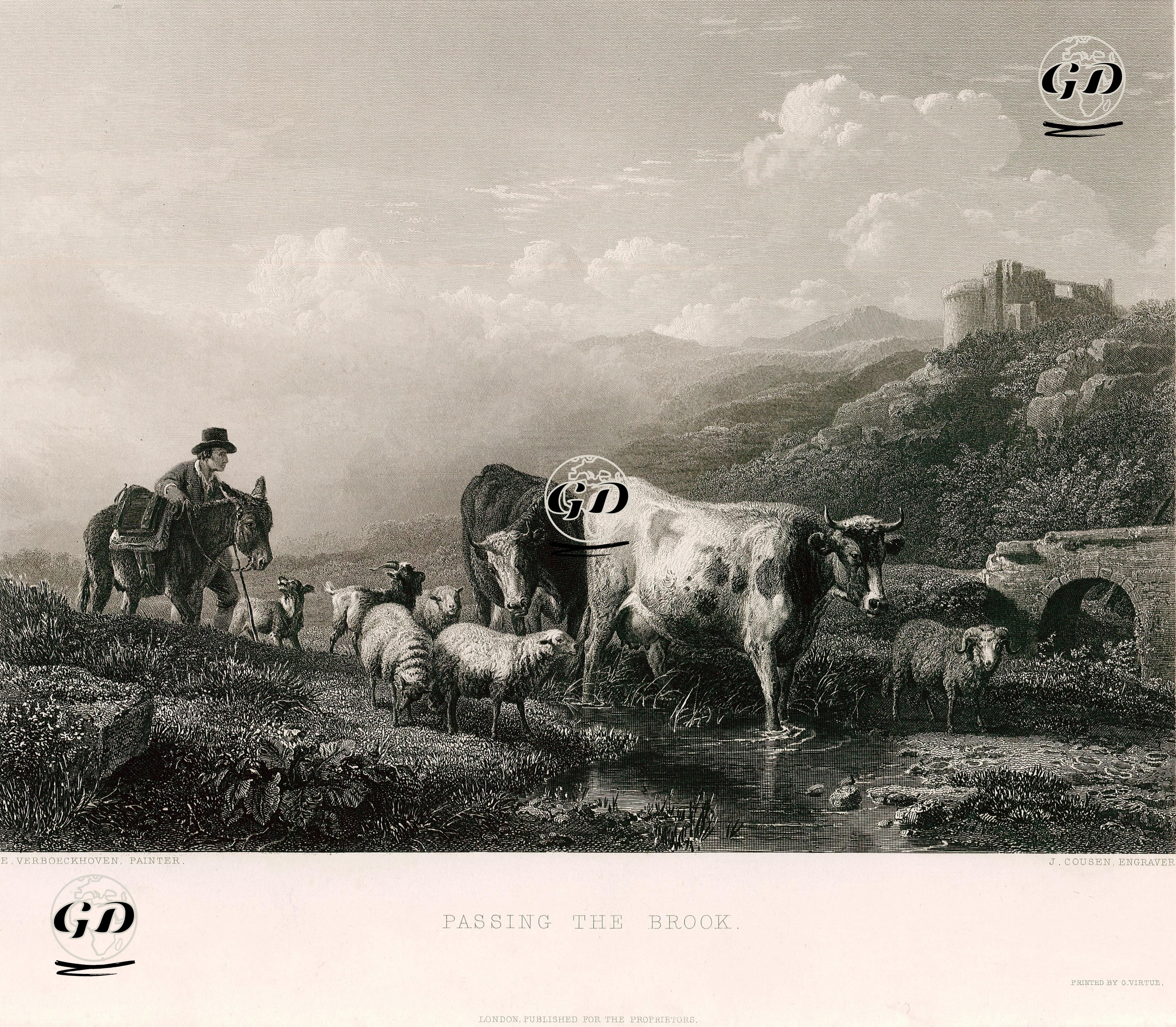 Dereyi Geçiş - Eugène Joseph Verboeckhoven (1798-1881) - 1854
