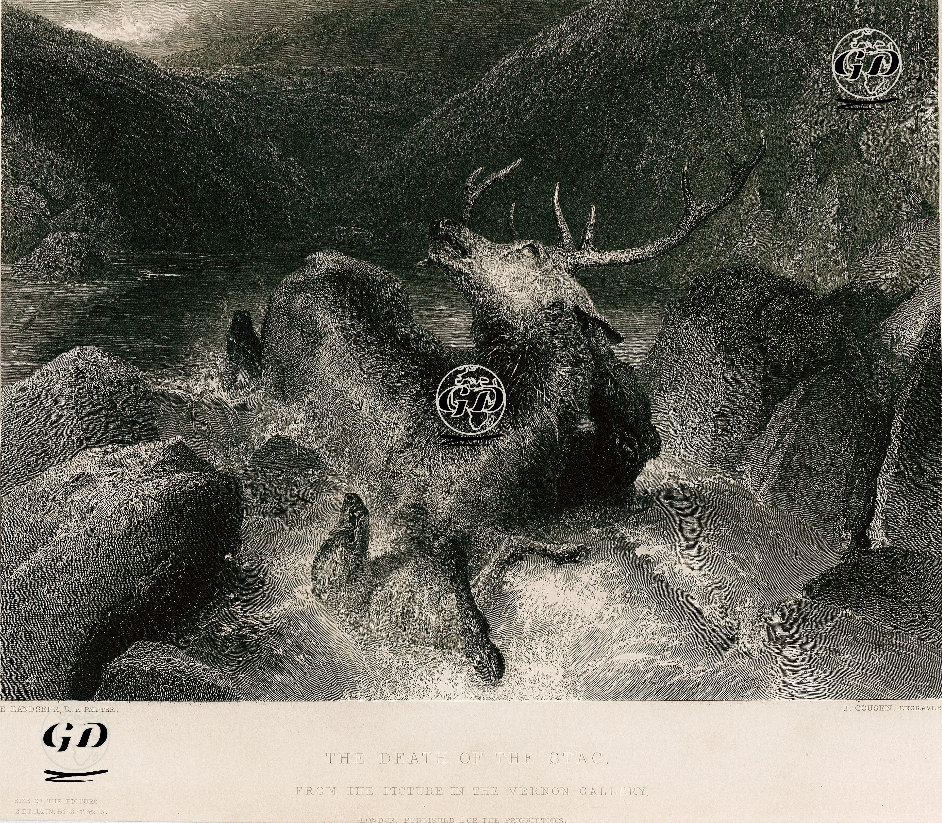 The Death Of The Stag  - Edwin Henry Landseer (1802-1873) - 1851