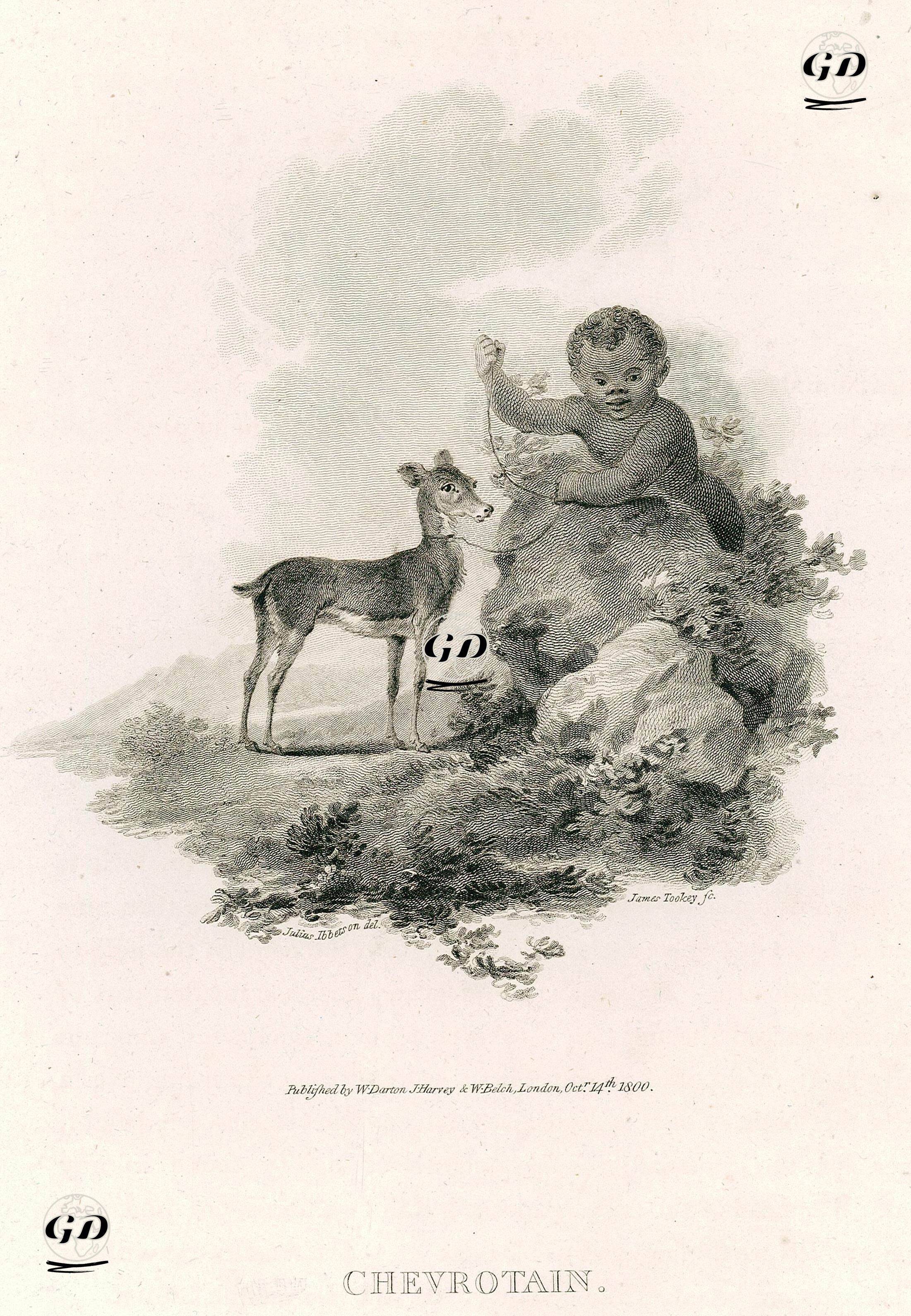 Cüce Geyik ve Çocuk - Julius Caesar Ibbetson (1759-1817) - 1800