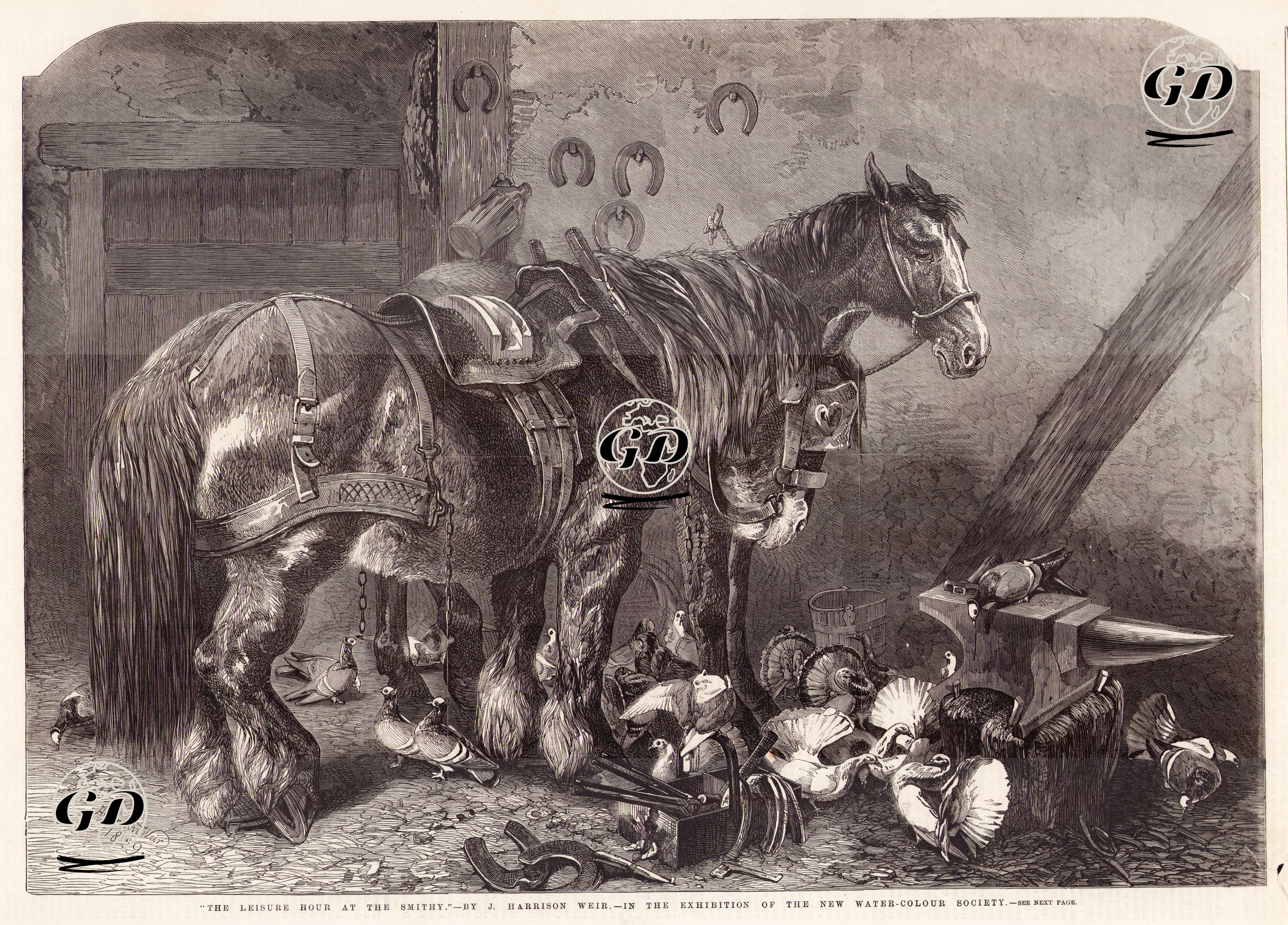 Nalbant Dükkanında Mola Vakti - Harrison William Weir (1824-1906) - 1859
