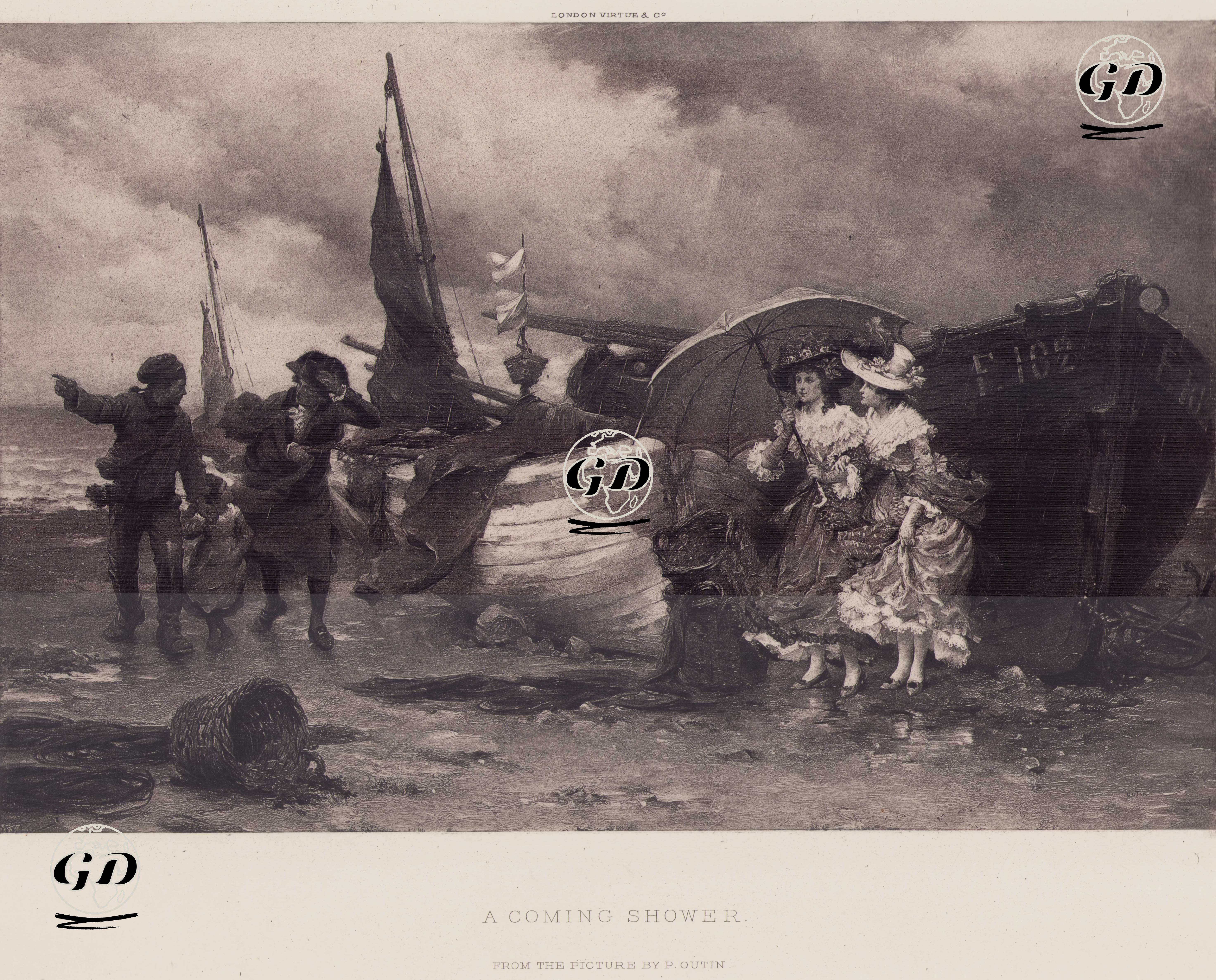 Yaklaşan Sağanak Yağmur  - Pierre Outin (1840-1899) - 1890