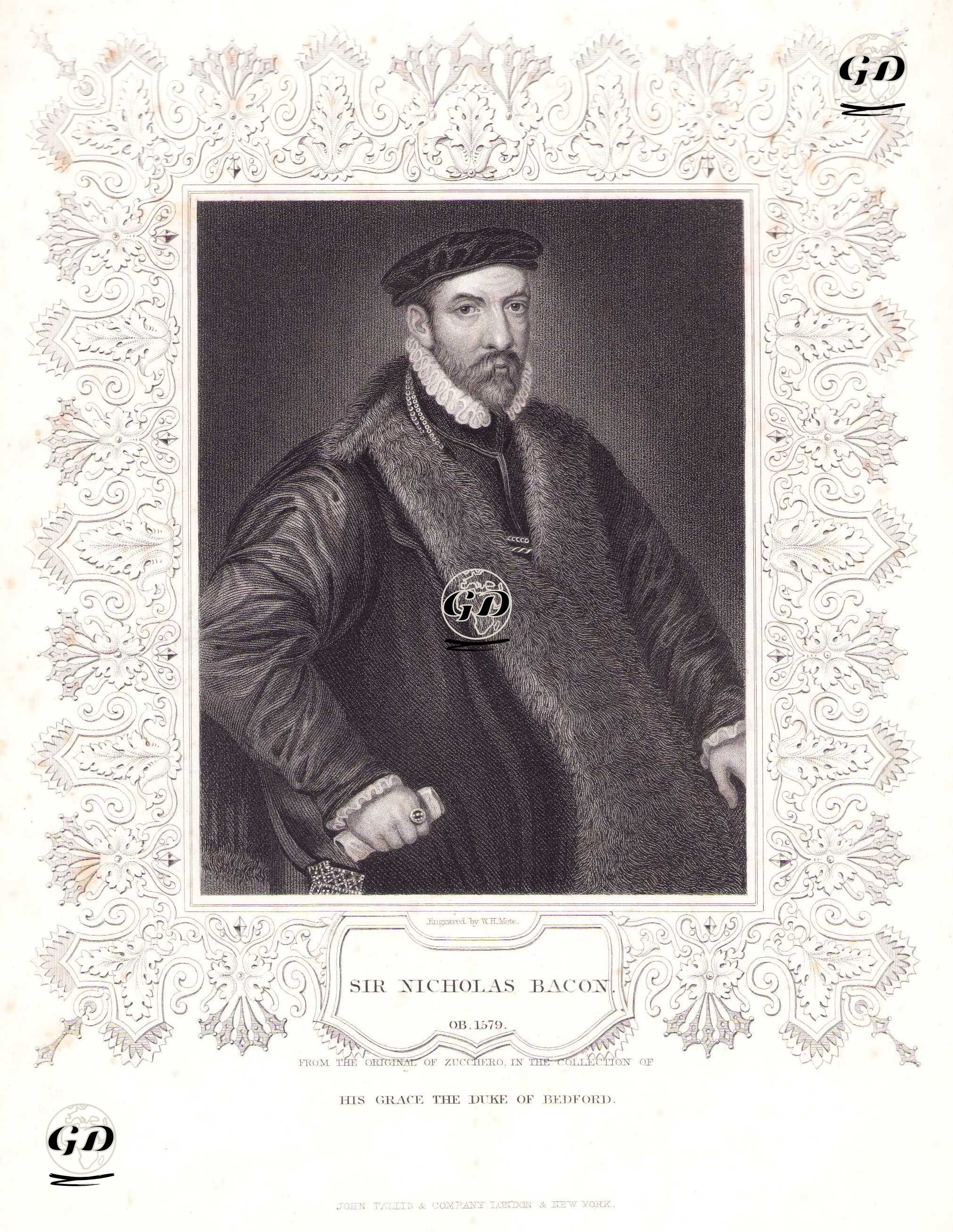 İngiltere Kraliçesi I. Elizabeth Döneminde Büyük Mühürün Muhafızı Olan Sir Nicholas Bacon - Federico Zuccaro (Zucchero) (1540-1609) - 1830