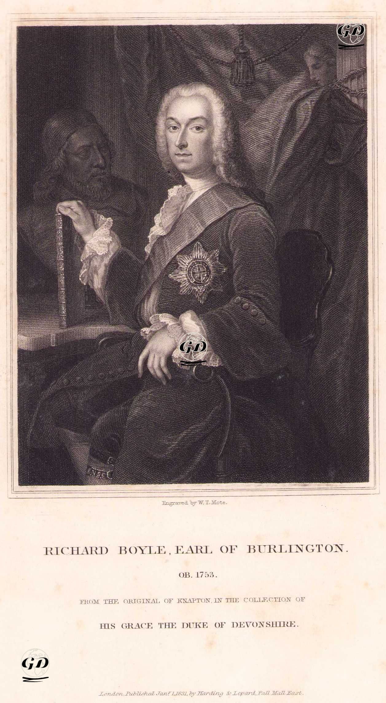 Burlington Kontu Richard Boyle (Ö. 1753) - Jonathan Richardson (1667-1745) - 1831