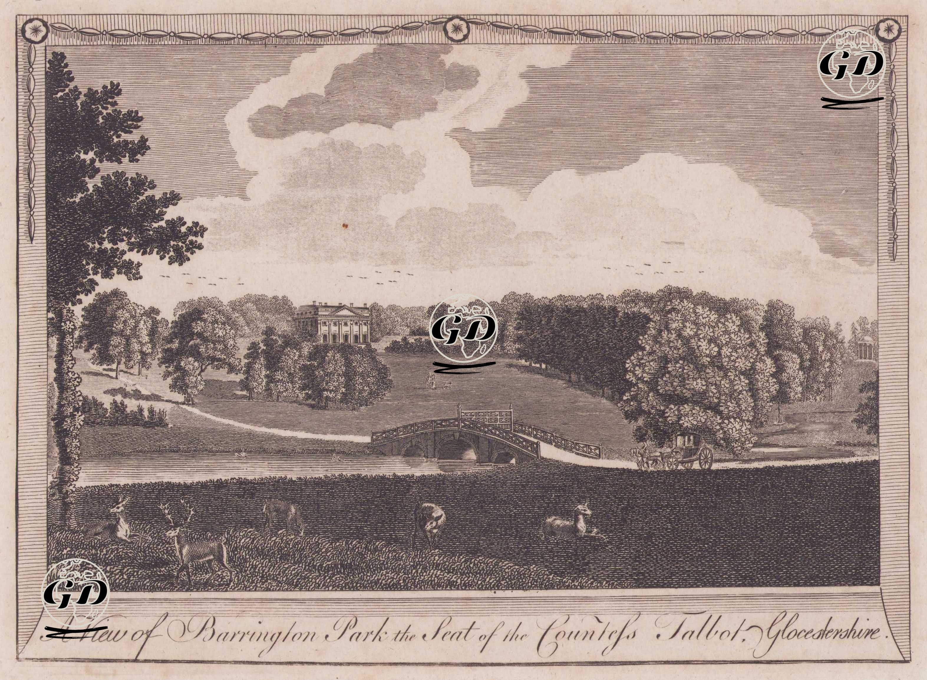Barrington Park (Kontes Talbot’un Malikanesi) Manzarası -  - 1790`s