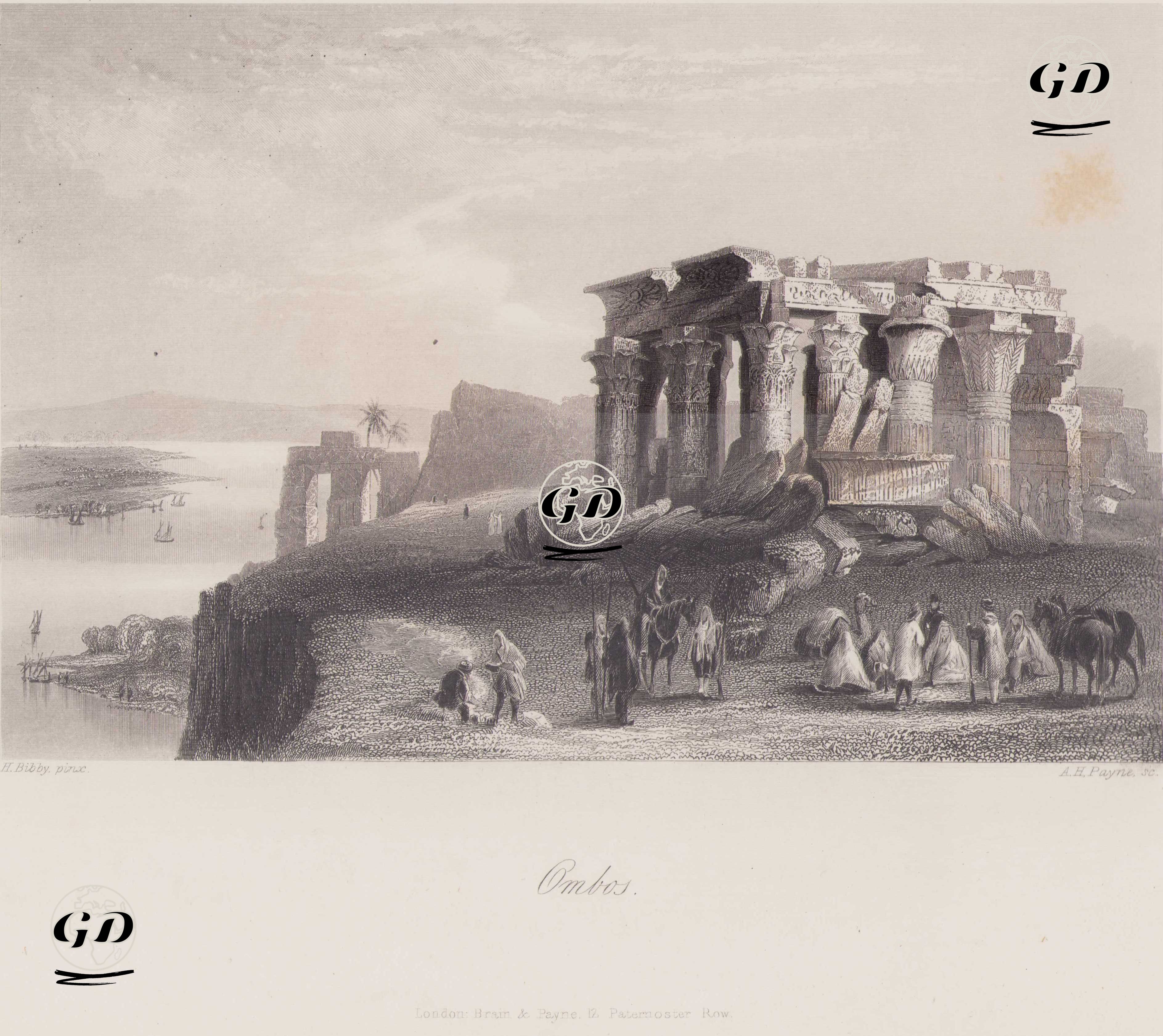 Kom Ombo Tapınağı - H.Bibby - 1840`s