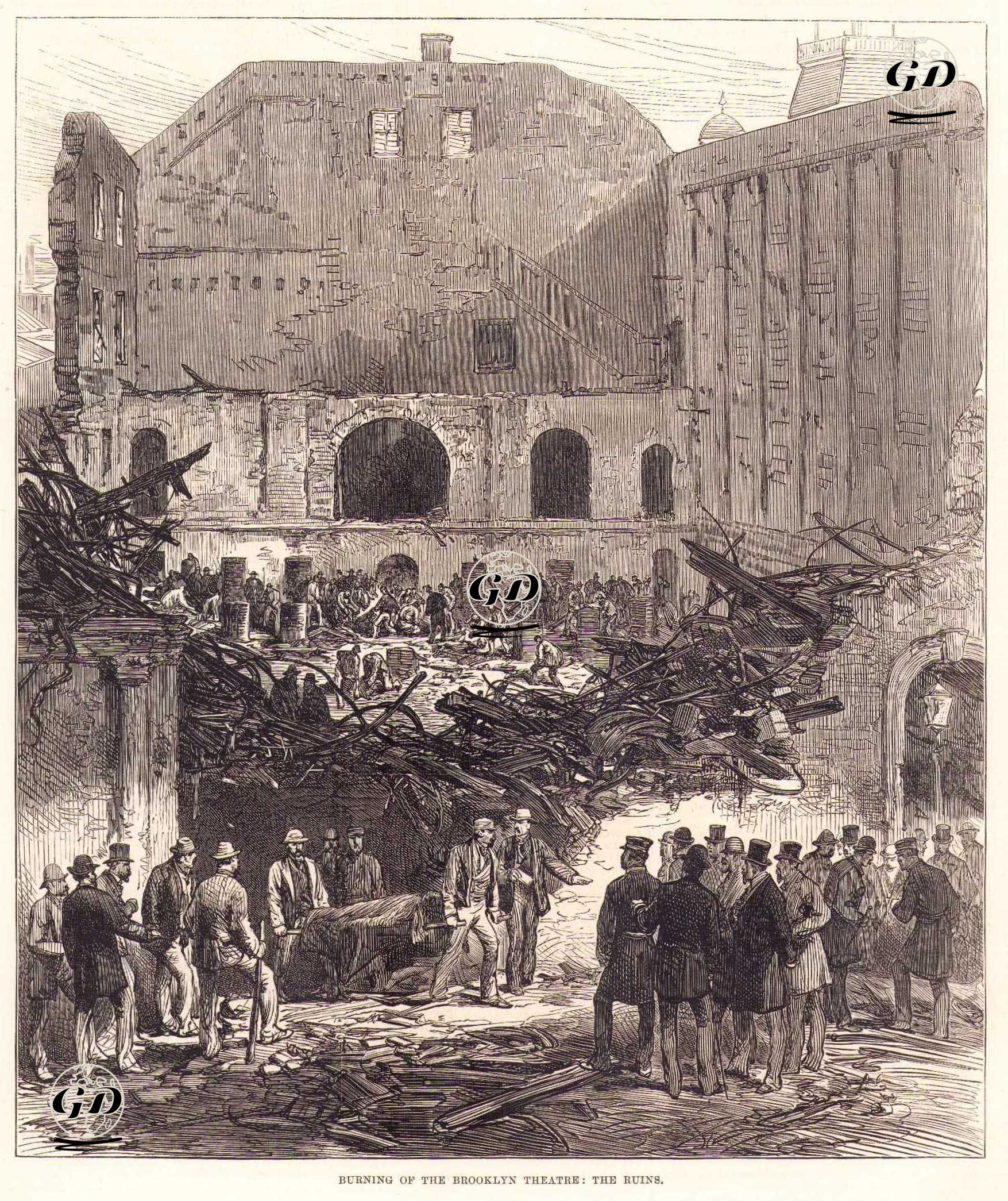 Brooklyn Tiyatrosu Yangını: Harabeler -  - 1877