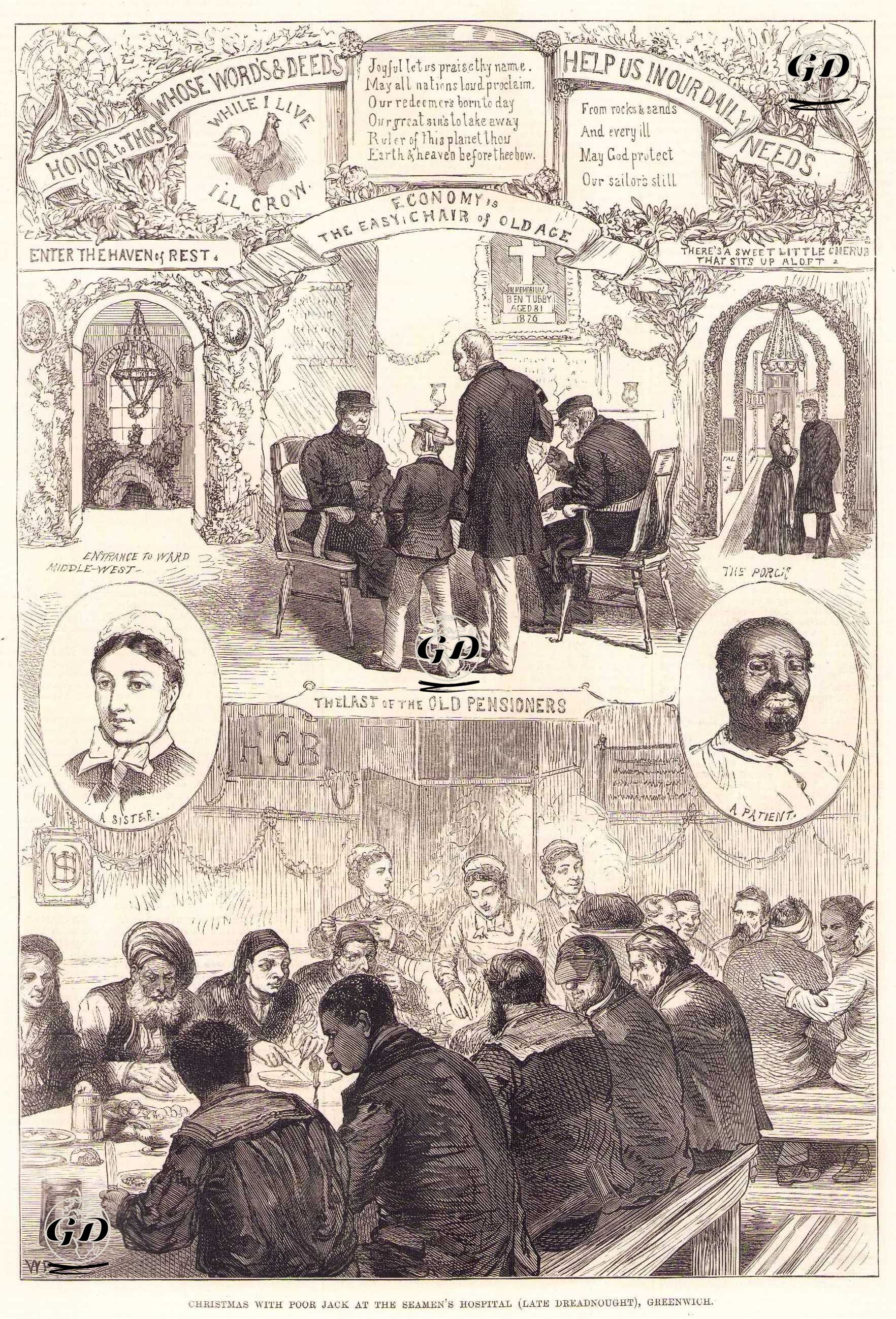 Christmas with Poor Jack at the Seamen’s Hospital (Late Dreadnought), Greenwich - W.P. - 1877