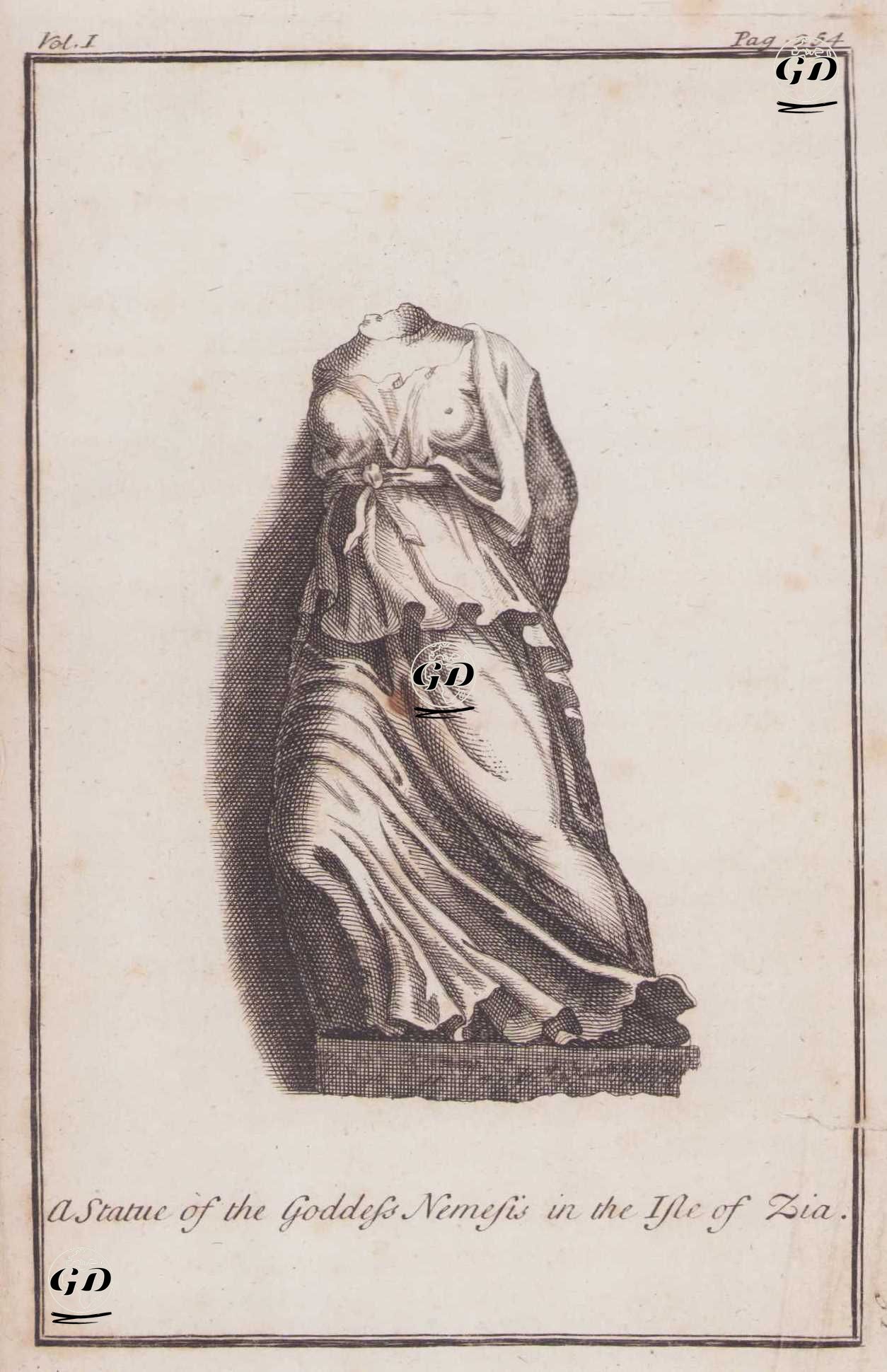 A Statue of the Goddess Nemesis in the Isle of Zia -  - 1741
