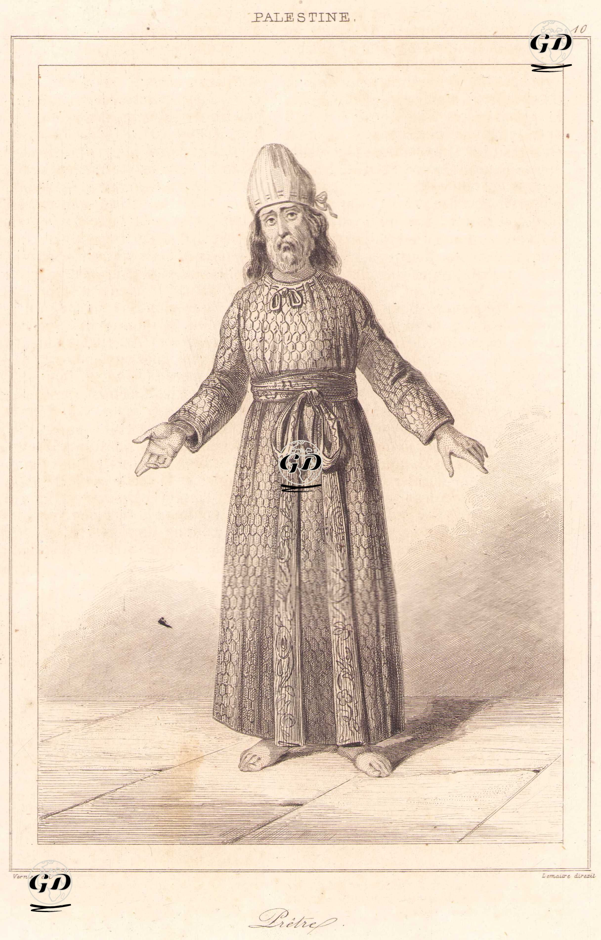 Filistin - Yahudi Rahip (Plate 10) - Vernier - 1845