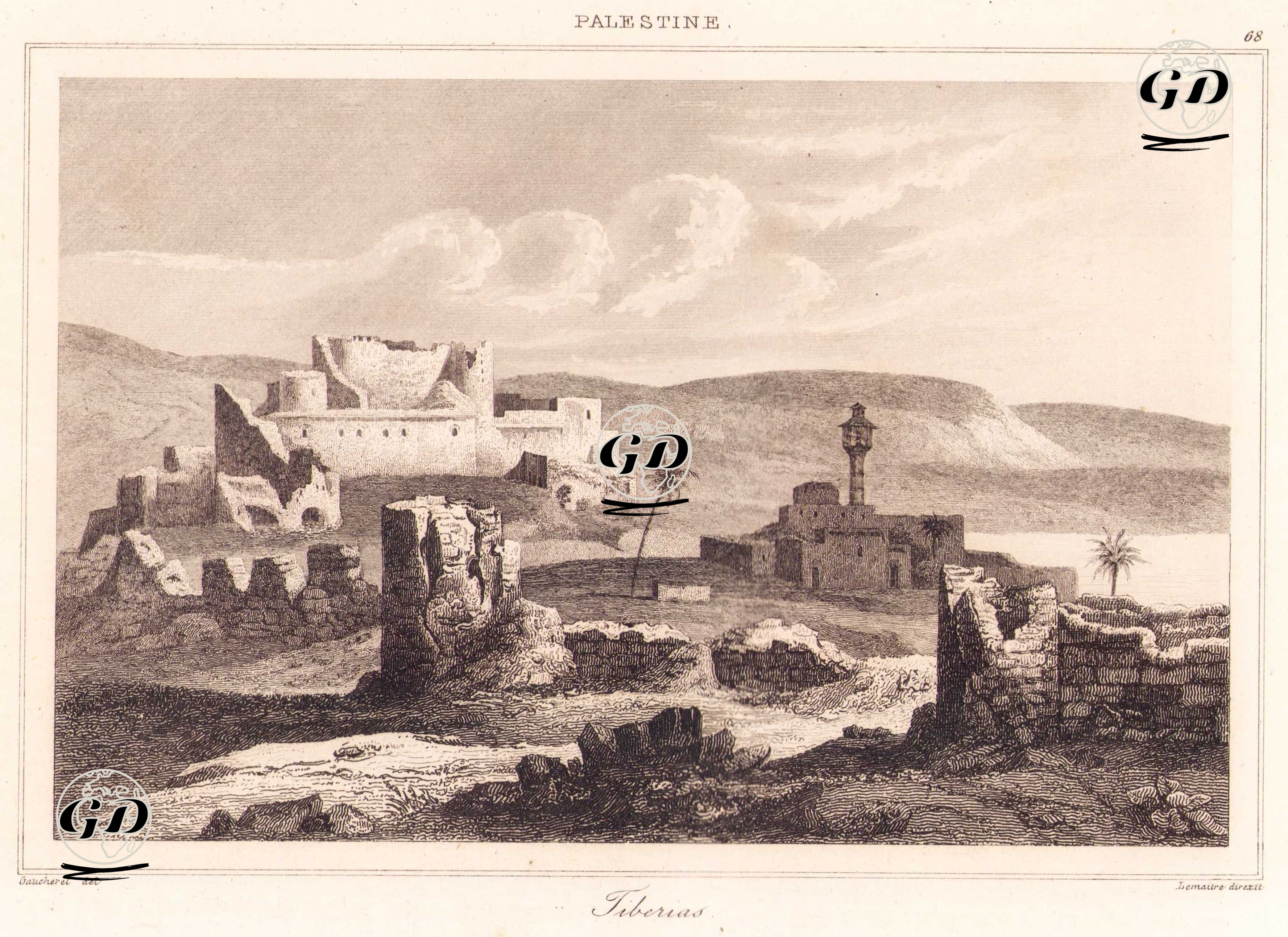 Palestine - Tiberias (Plate 68) - Leon Gaucherel (1816-1886) - 1845