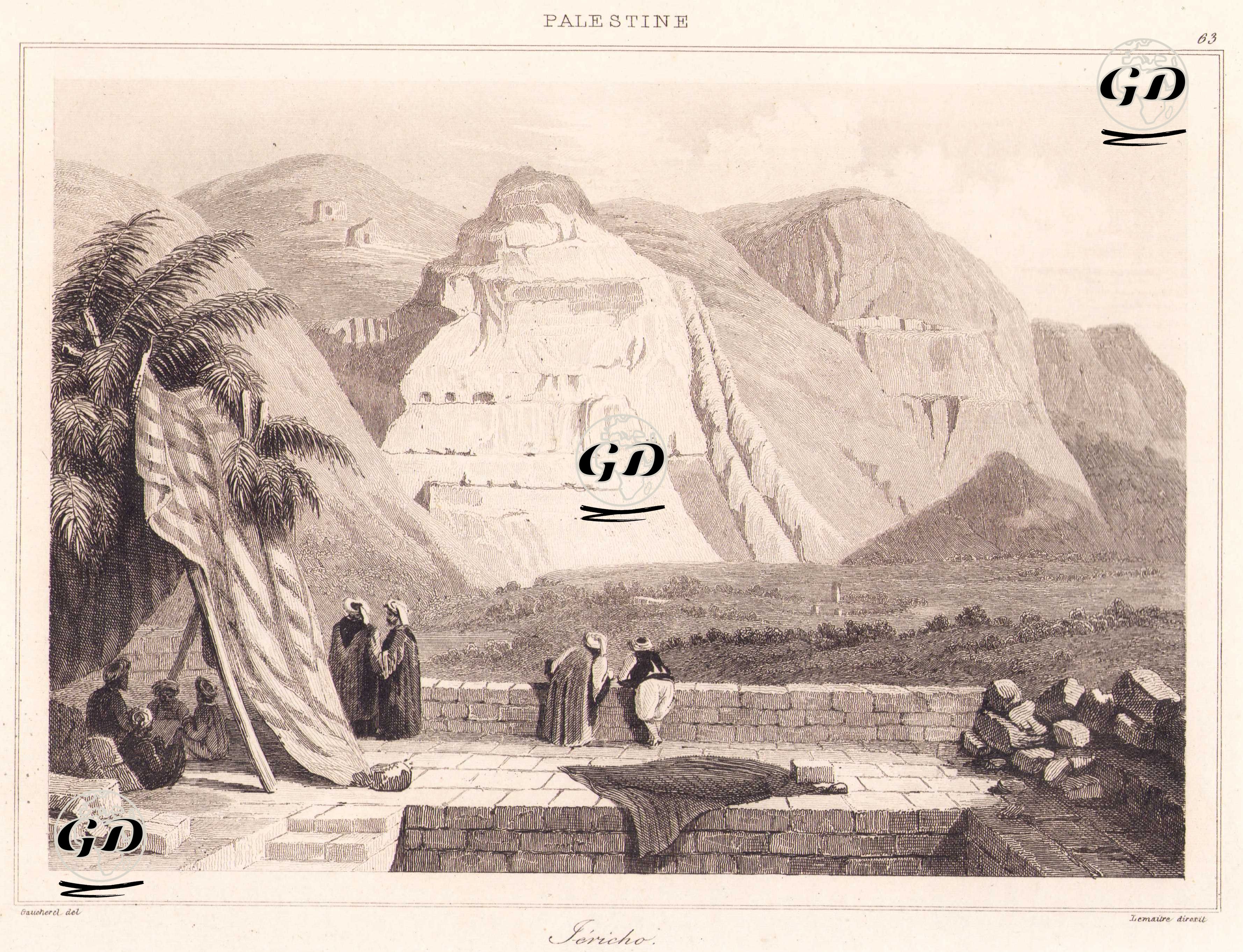 Filistin - Eriha (Plate 63) - Leon Gaucherel (1816-1886) - 1845