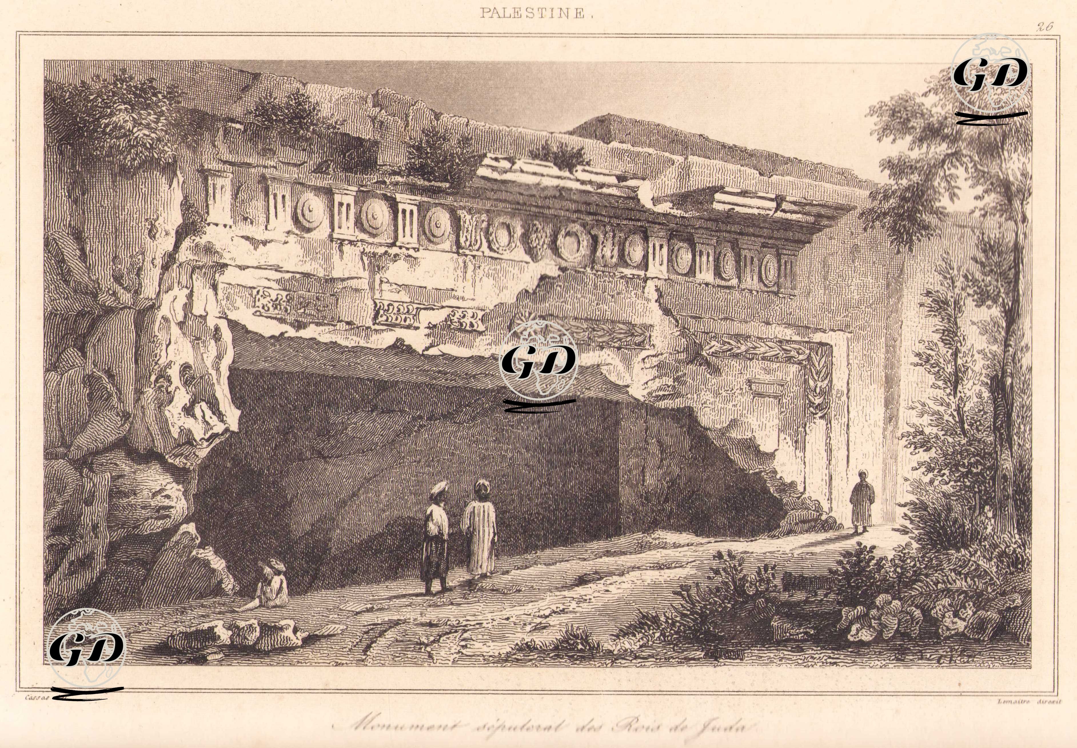 Filistin - Yahuda Krallarının Mezar Anıtı (Plate 26) - Cassas - 1845