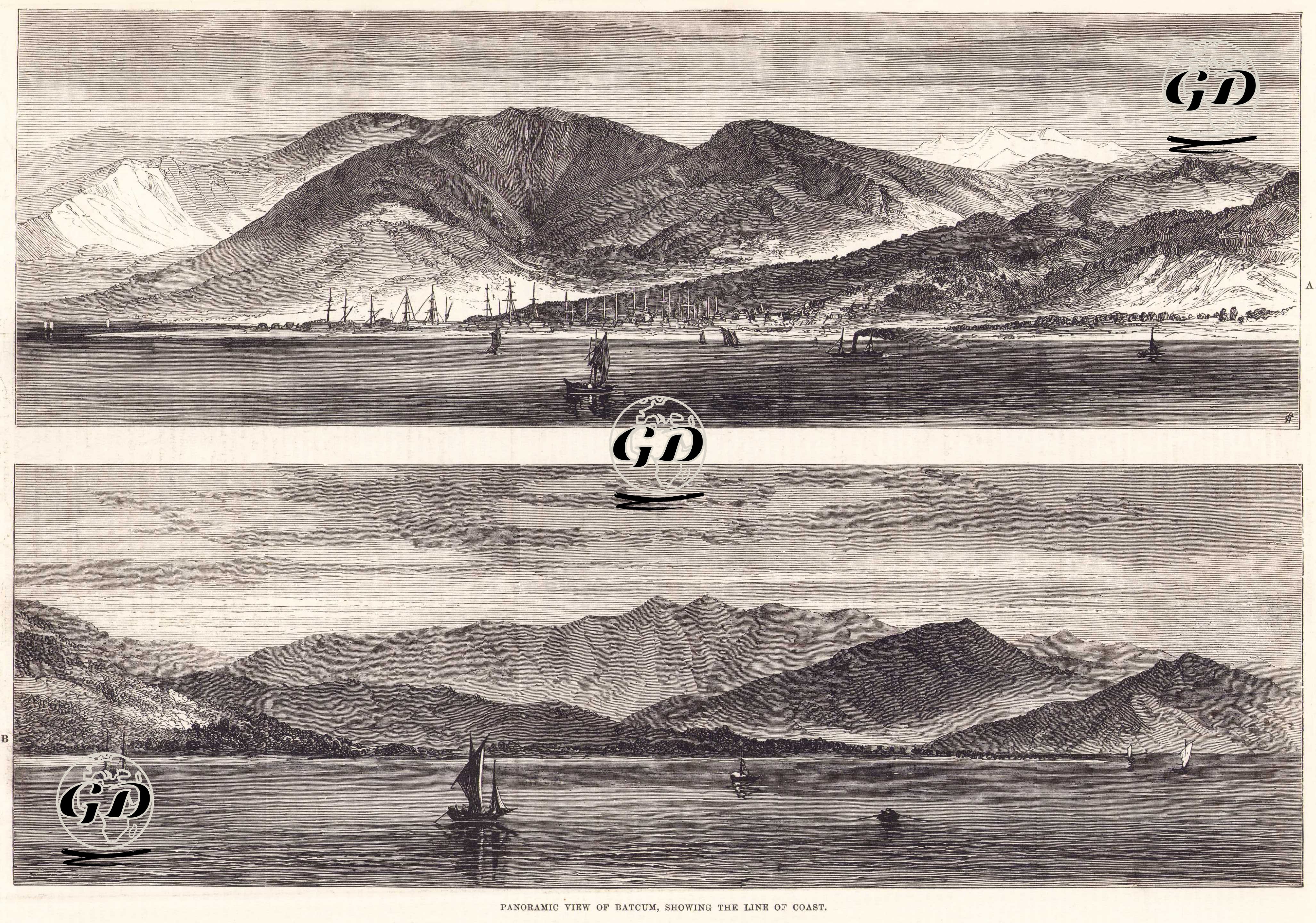Batum’un Kıyı Şeridini Gösteren Panoramik Görünüm -  - 1877