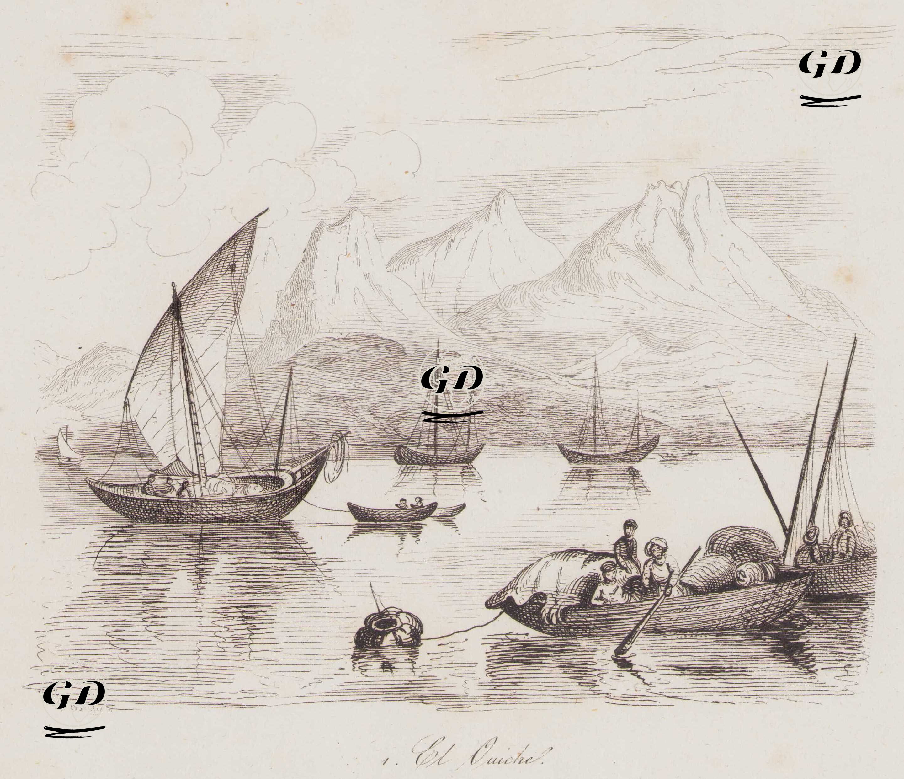 El-Ouiche (Kıyı Manzarası) - Juluen Leopold Boilly (1796 - 1874) - 1839