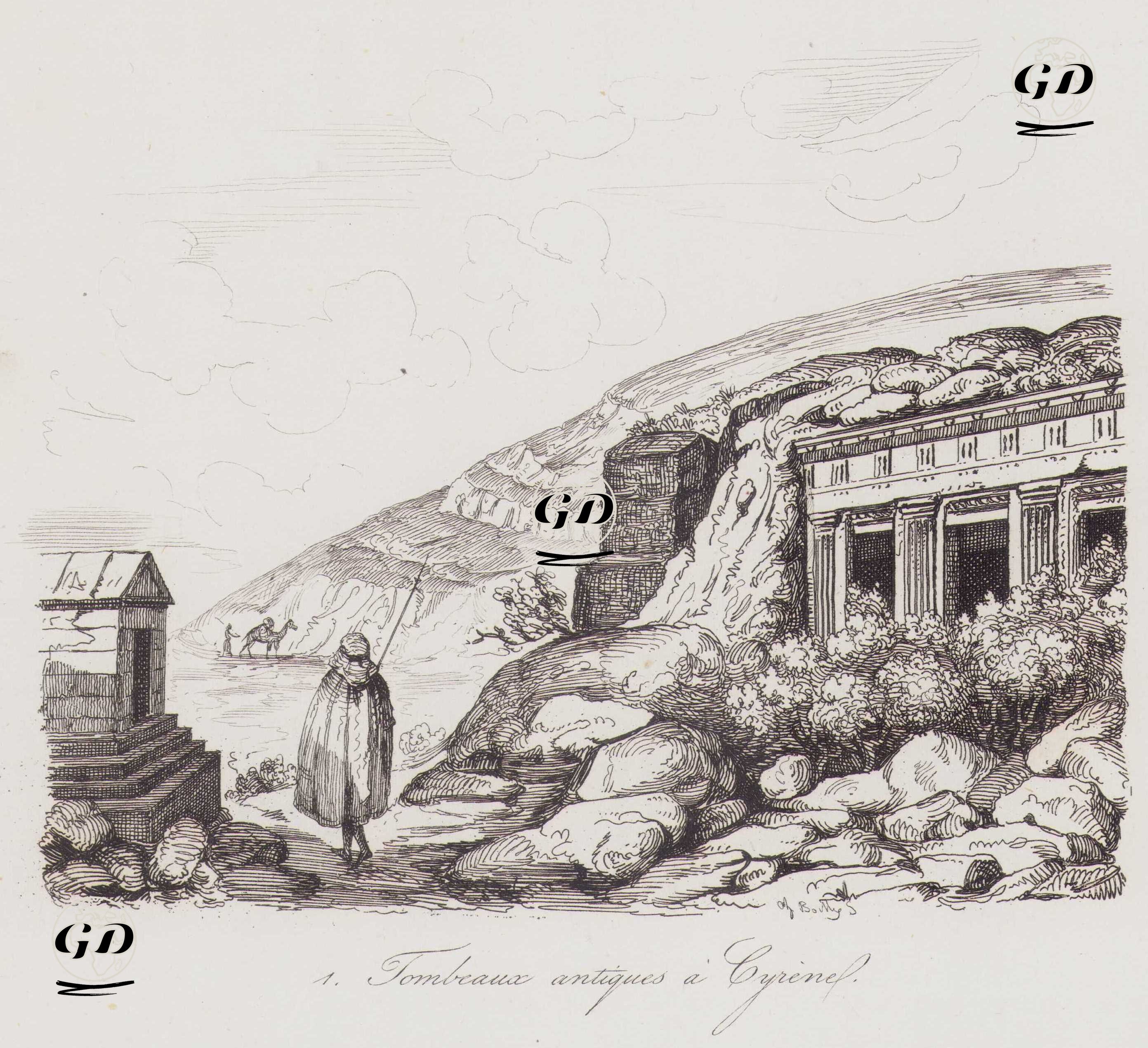 Tombeaux Antiques a Cyrene - Juluen Leopold Boilly (1796 - 1874) - 1839