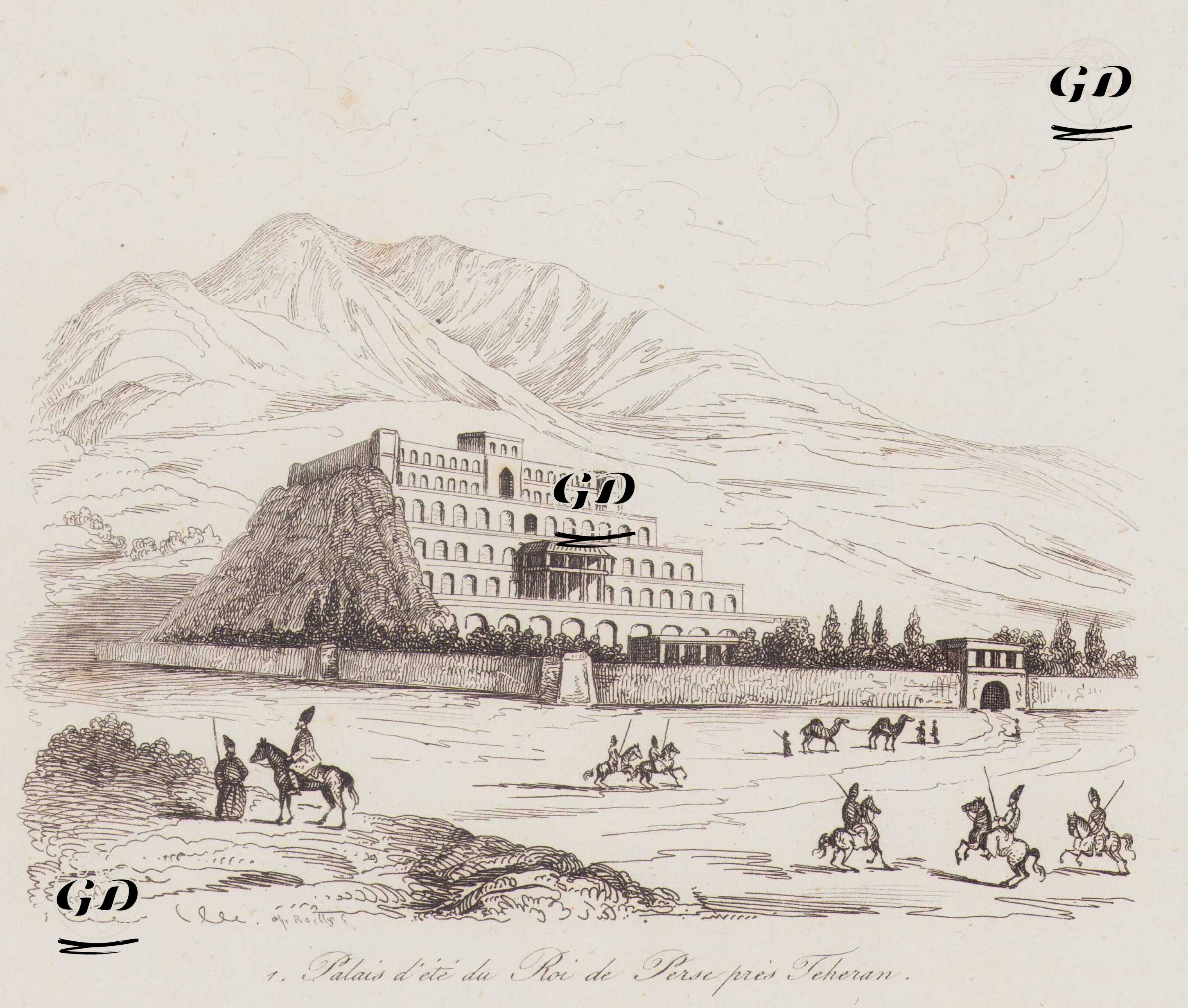 Tahran Yakınında İran Şahının Yazlık Sarayı - Juluen Leopold Boilly (1796 - 1874) - 1839