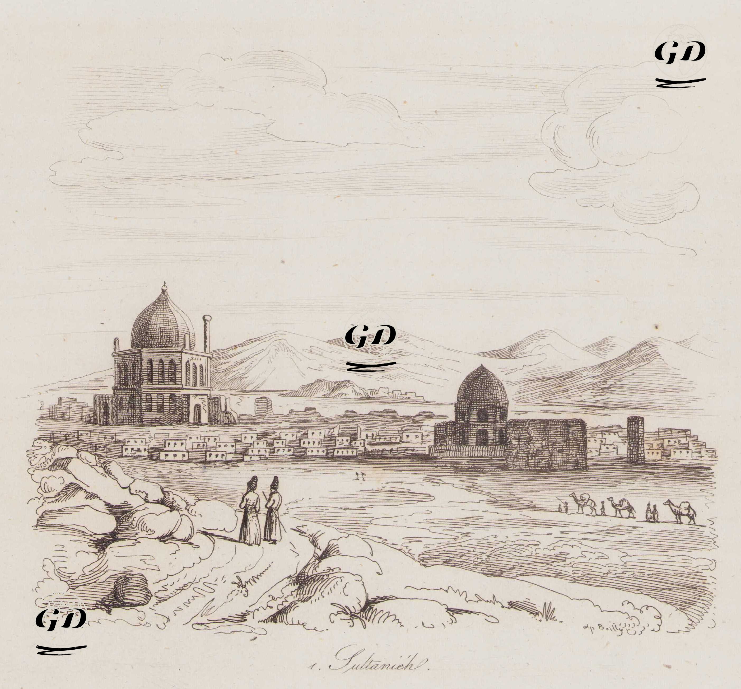 İran'ın Zencan Eyaletinde Bulunan Sultaniye Şehri ve Sultaniye (Oljaytu) Kubbesi - Juluen Leopold Boilly (1796 - 1874) - 1839