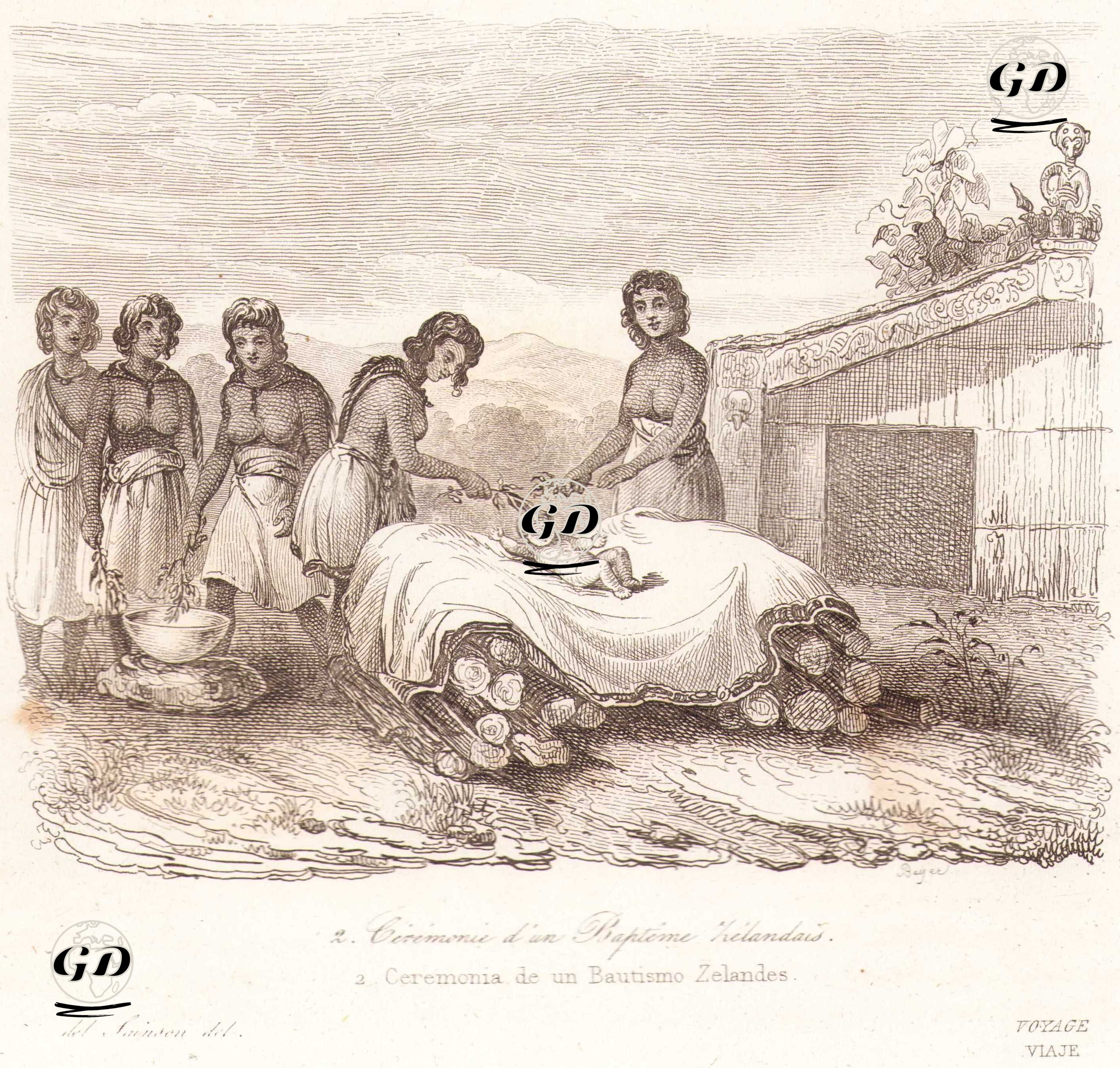 Maori Vaftiz Töreni - Louis Auguste de Sainson (1800-1874) - 1836
