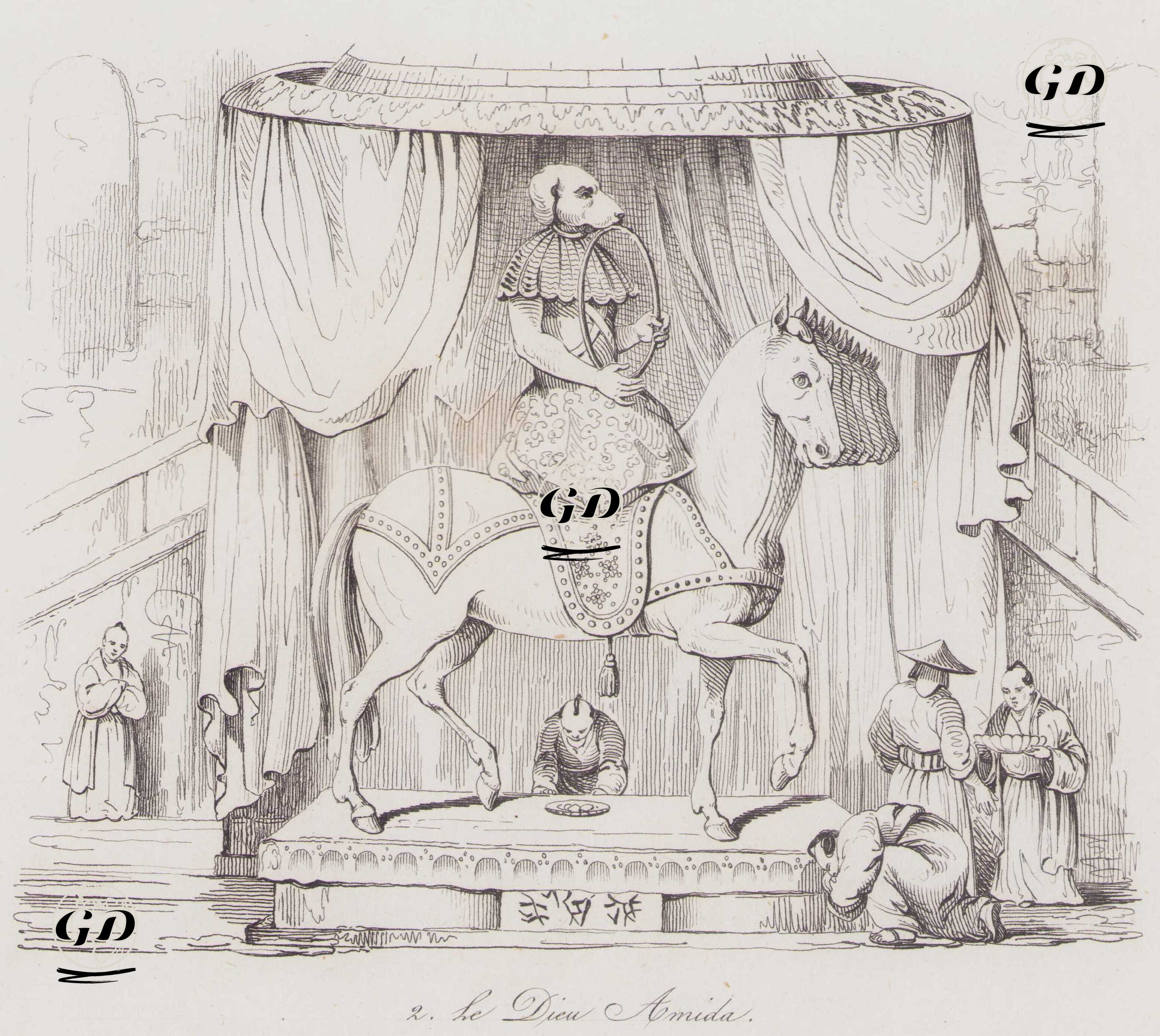 Budizm Tanrısı Amida Heykeli - Louis Auguste de Sainson (1800-1874) - 1834