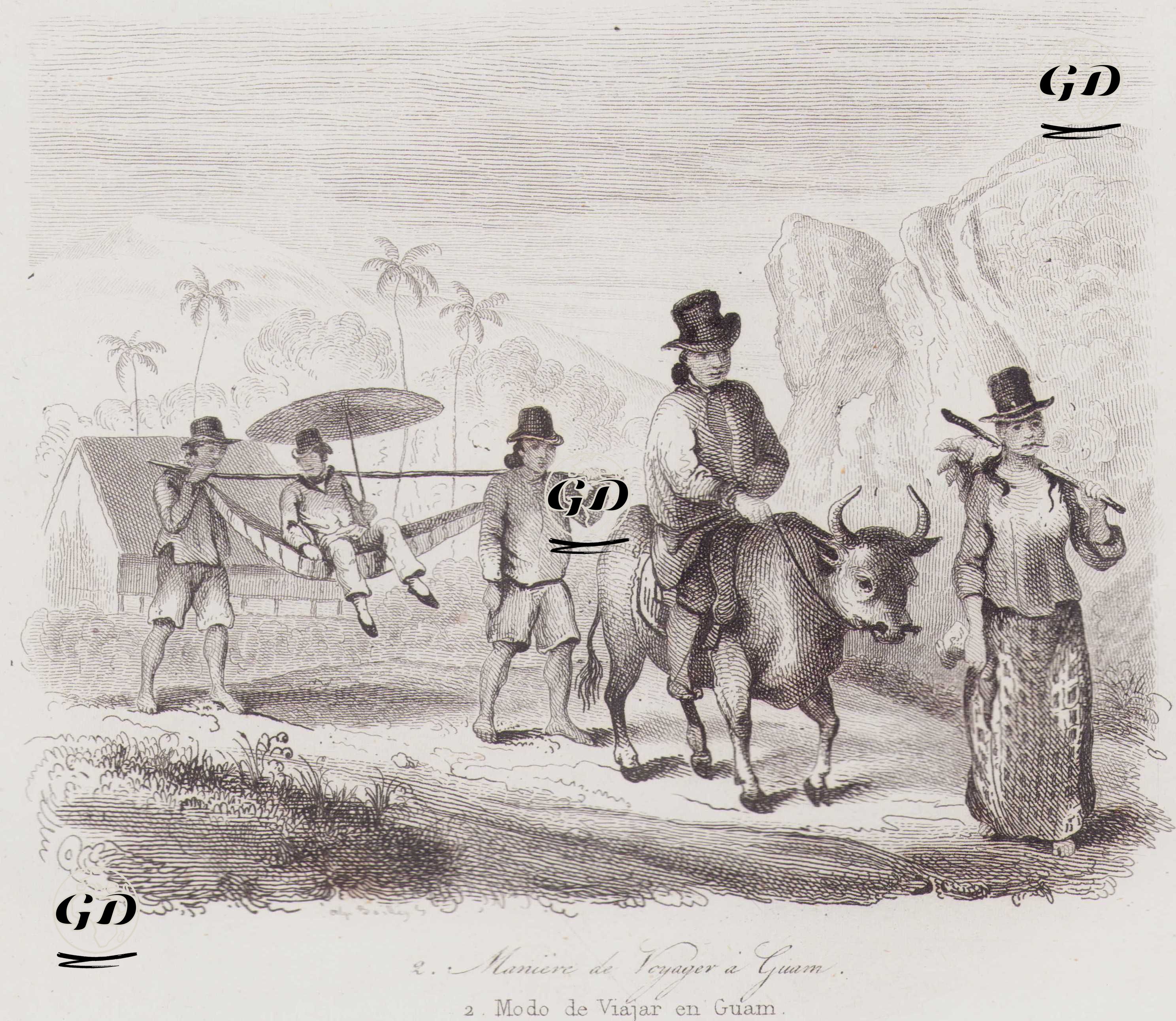 Maniere de Voyager a Guam - Louis Auguste de Sainson (1800-1874) - 1834