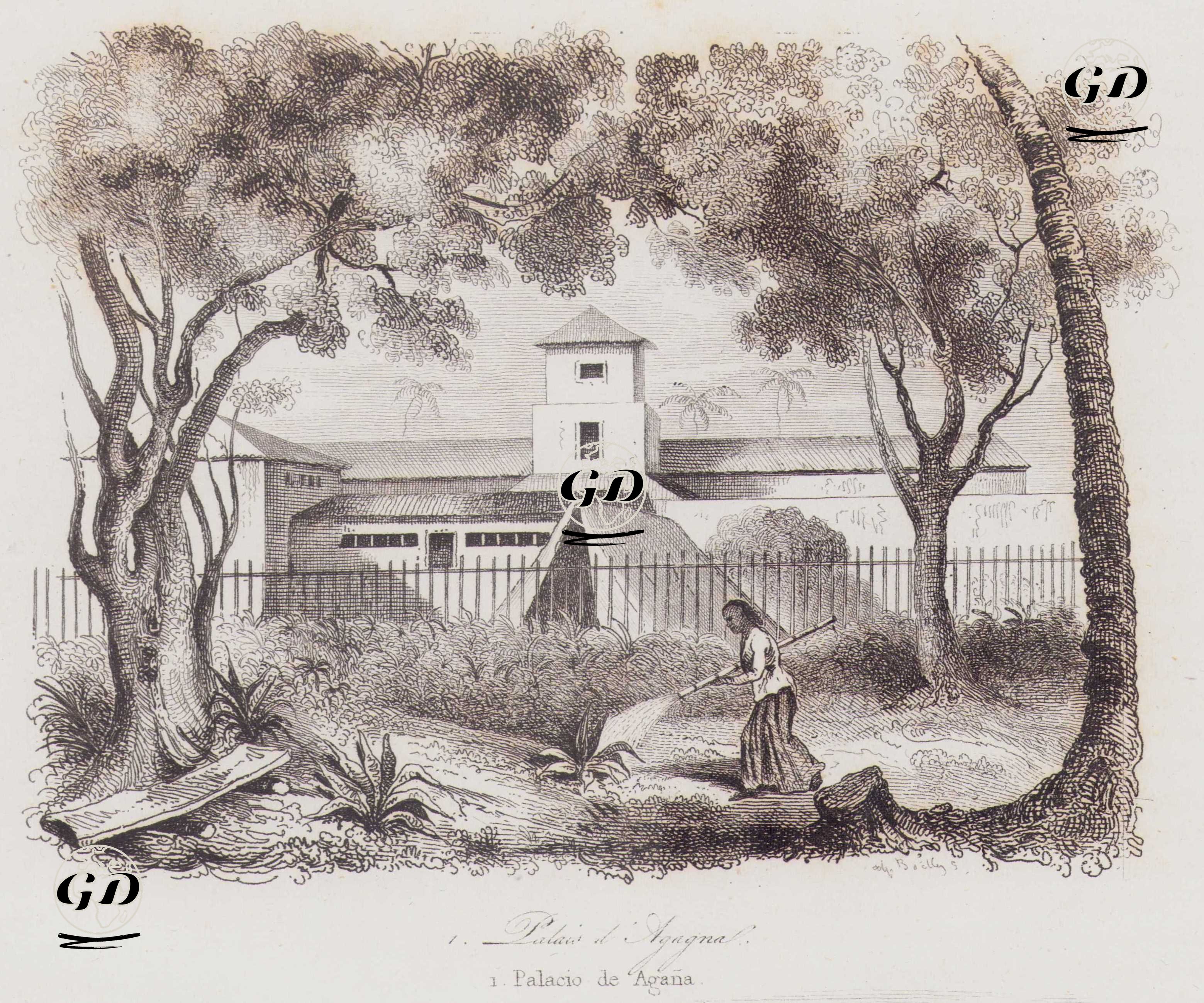 Agana Sarayı, Guam - Louis Auguste de Sainson (1800-1874) - 1834
