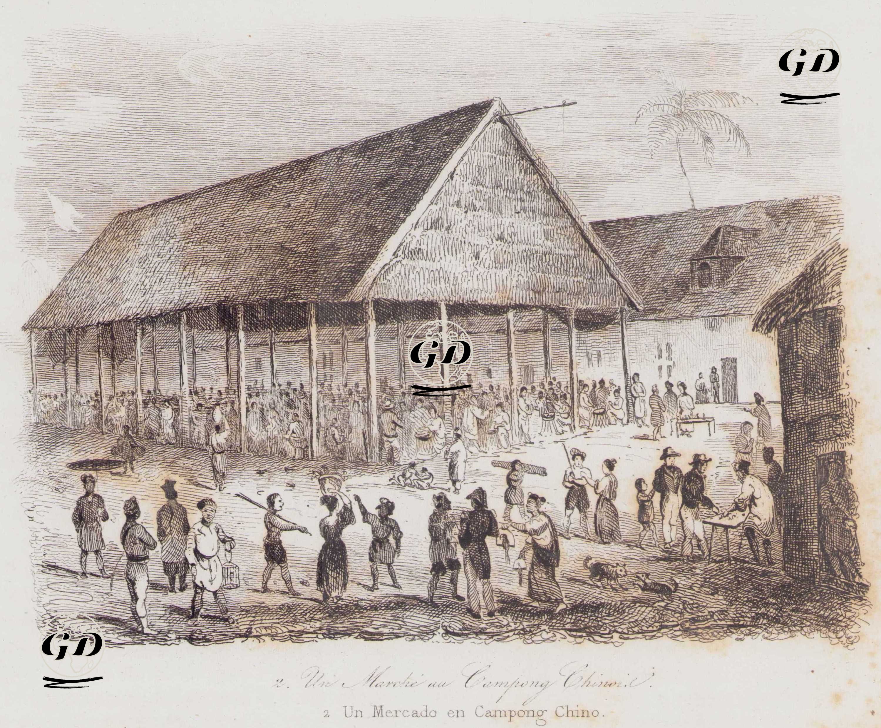 Çin Kampong’unda Pazar Yeri - Louis Auguste de Sainson (1800-1874) - 1834