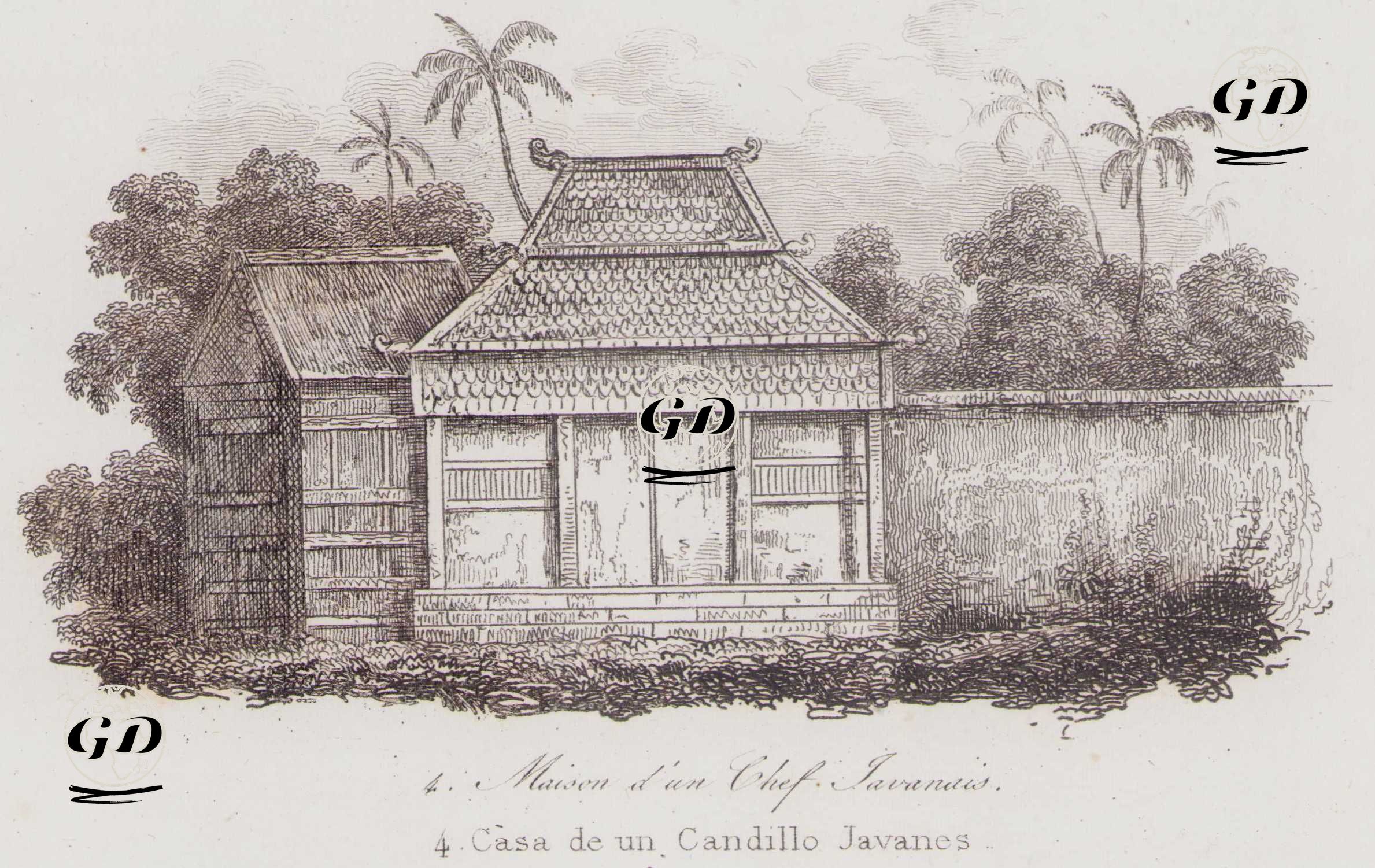 Bir Cava ((Java) Şefinin Evi - Louis Auguste de Sainson (1800-1874) - 1834