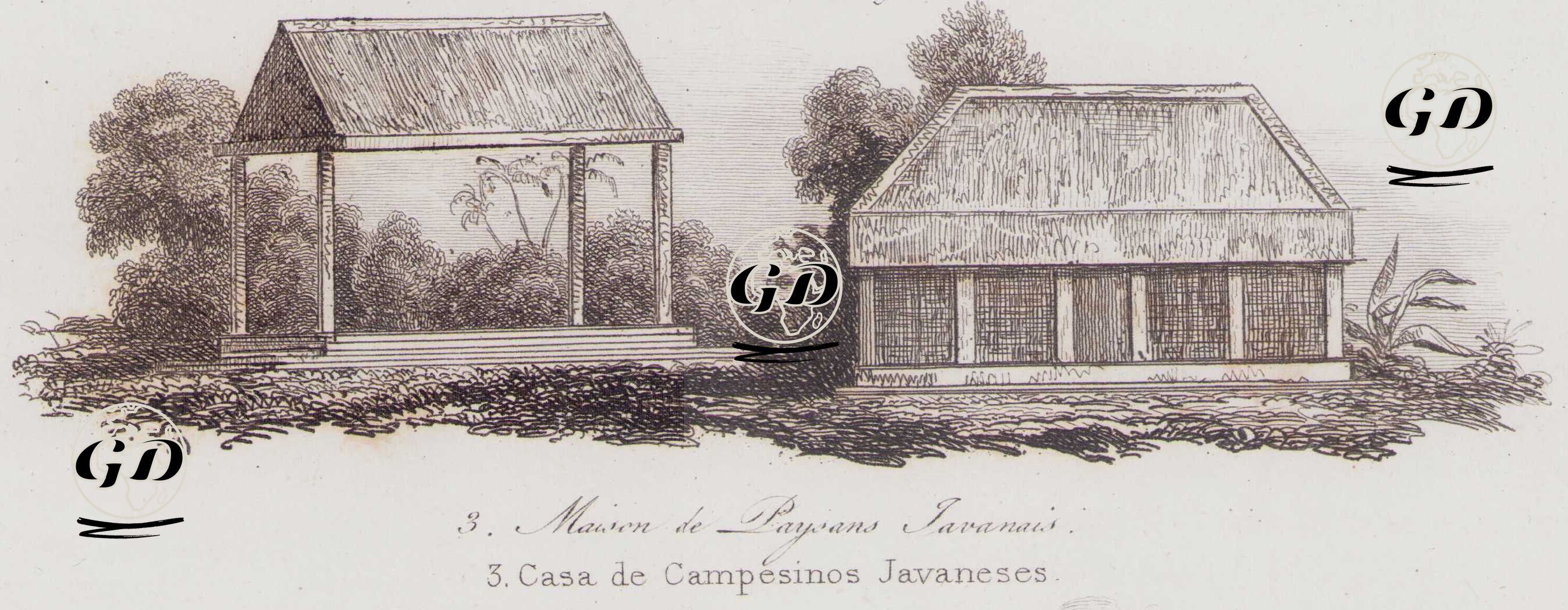Maison de Paysans Javanais - Louis Auguste de Sainson (1800-1874) - 1834