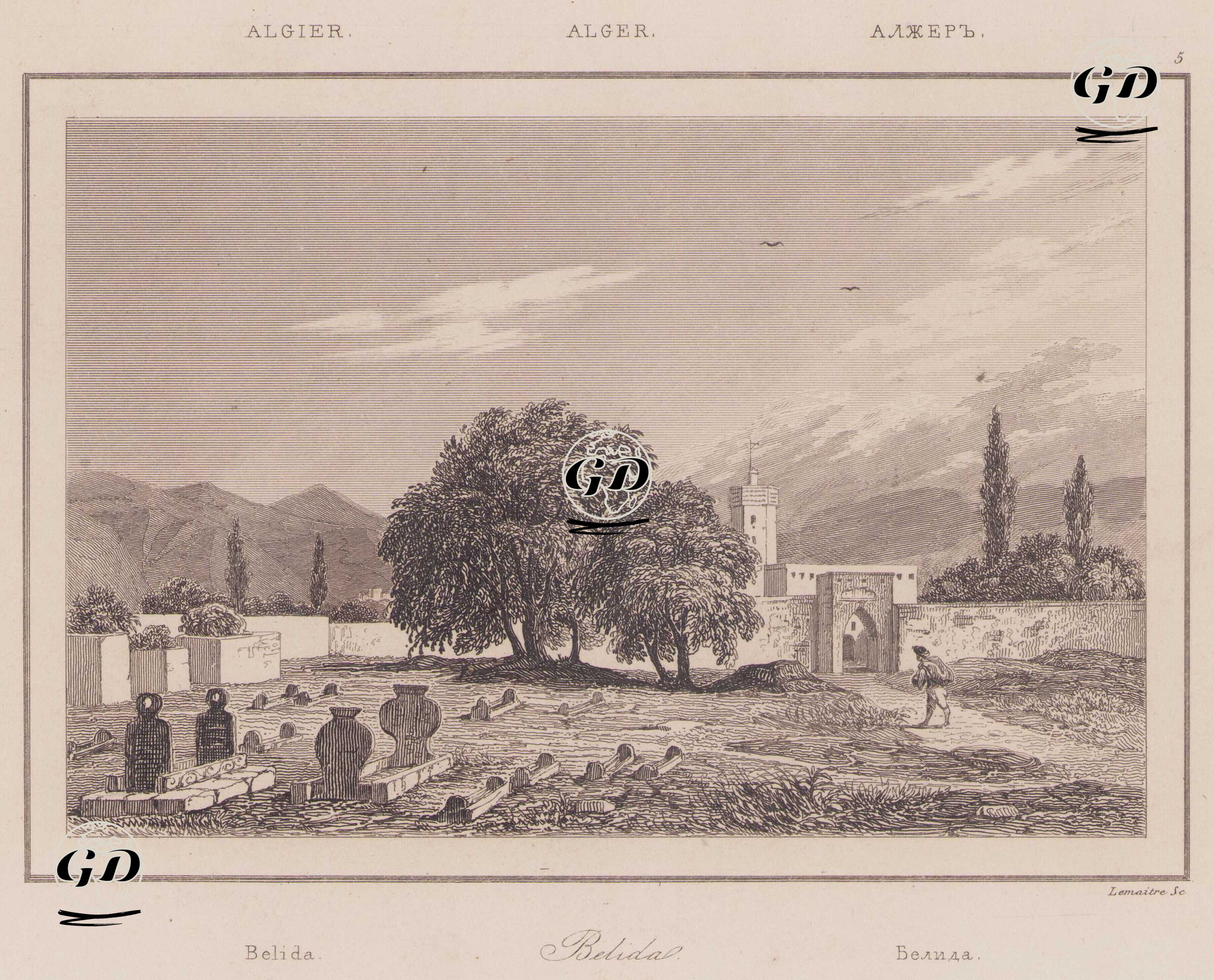 Belida, Algier (City Gate and Cemetery of Blida, Algeria) -  - 1839