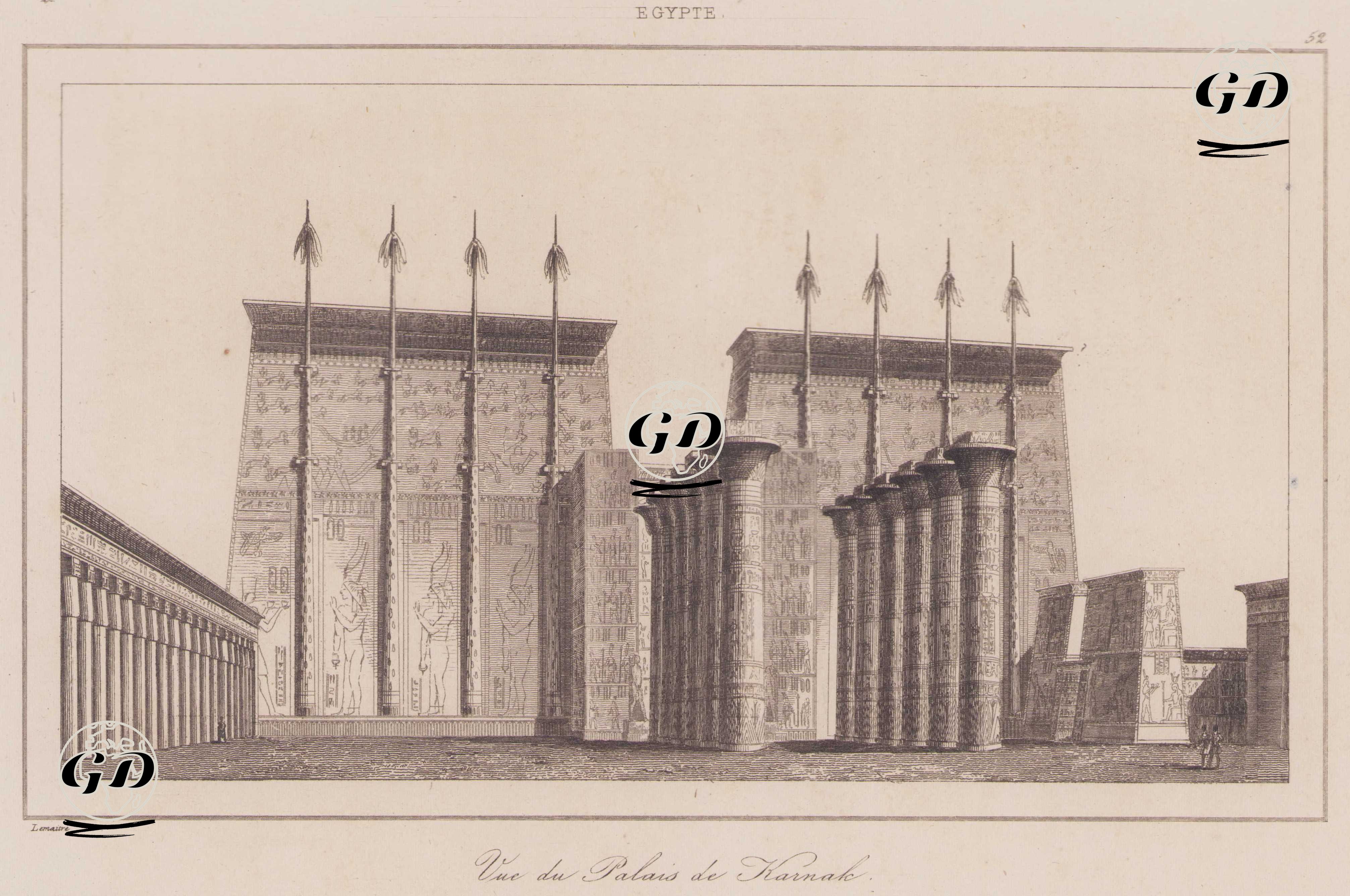 Vue du Palais de Karnak, Egypte (Karnak Temple, Egypt) -  - 1839