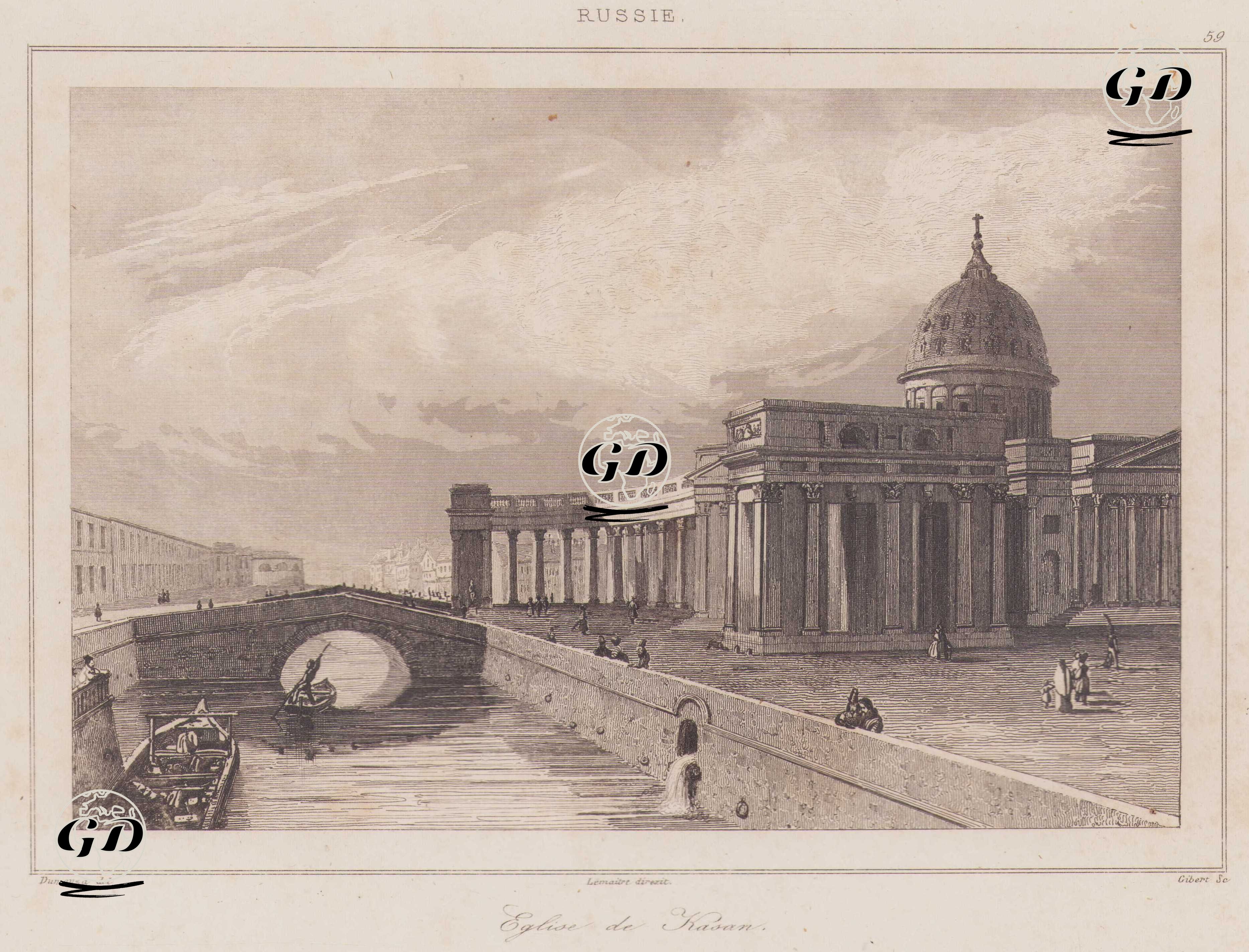 St.Petersburg'da Kazan Katedrali, Rusya - Paul Dumouza (1812-….) - 1839