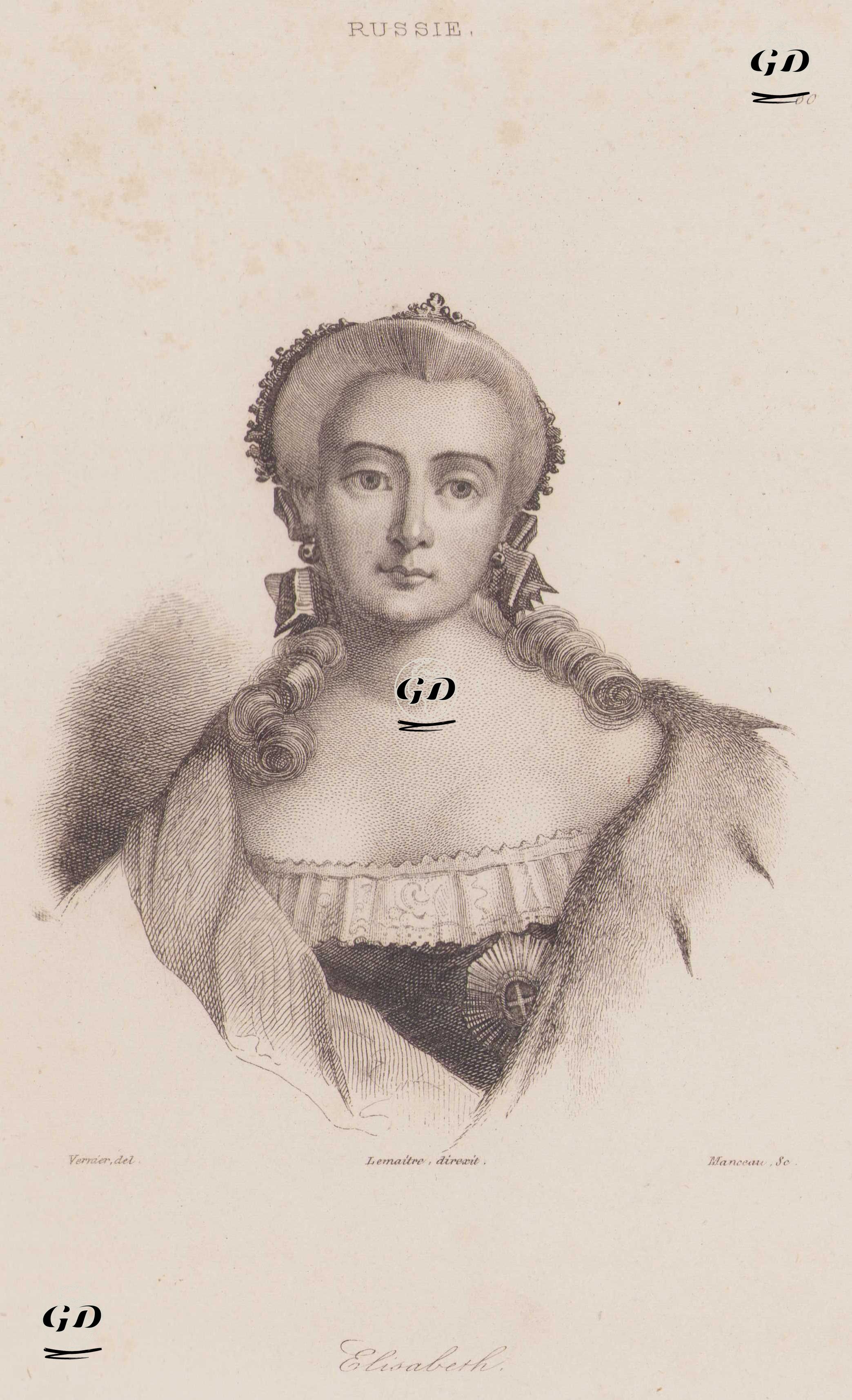 Elisabeth, Russie (Empress Elisabeth of Russia (Elizaveta Petrovna)) - Vernier - 1839