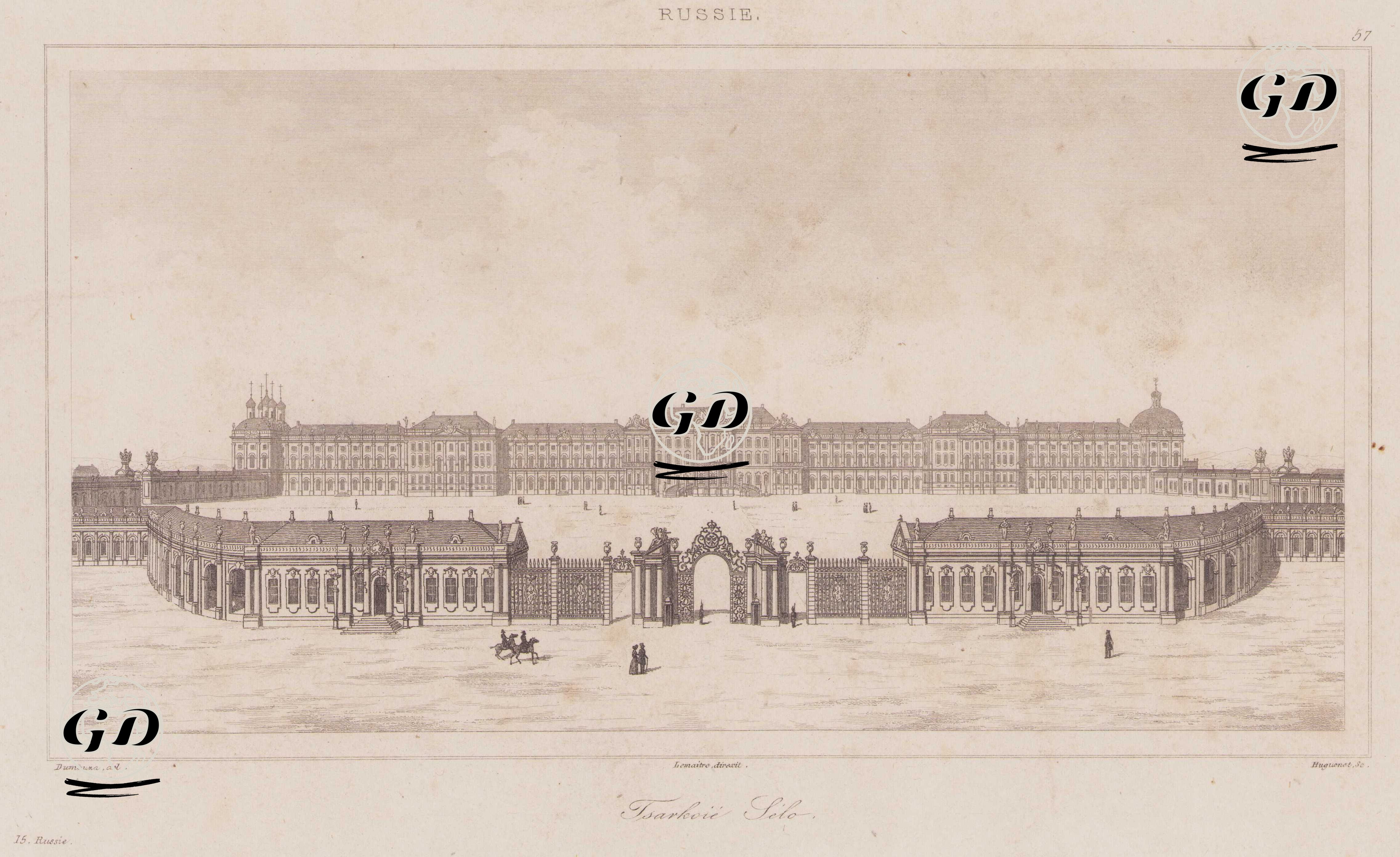Tsarskoie Selo, Russie (Catherine Palace, Tsarskoie Selo, St.Petersburg, Russia) - Paul Dumouza (1812-….) - 1839