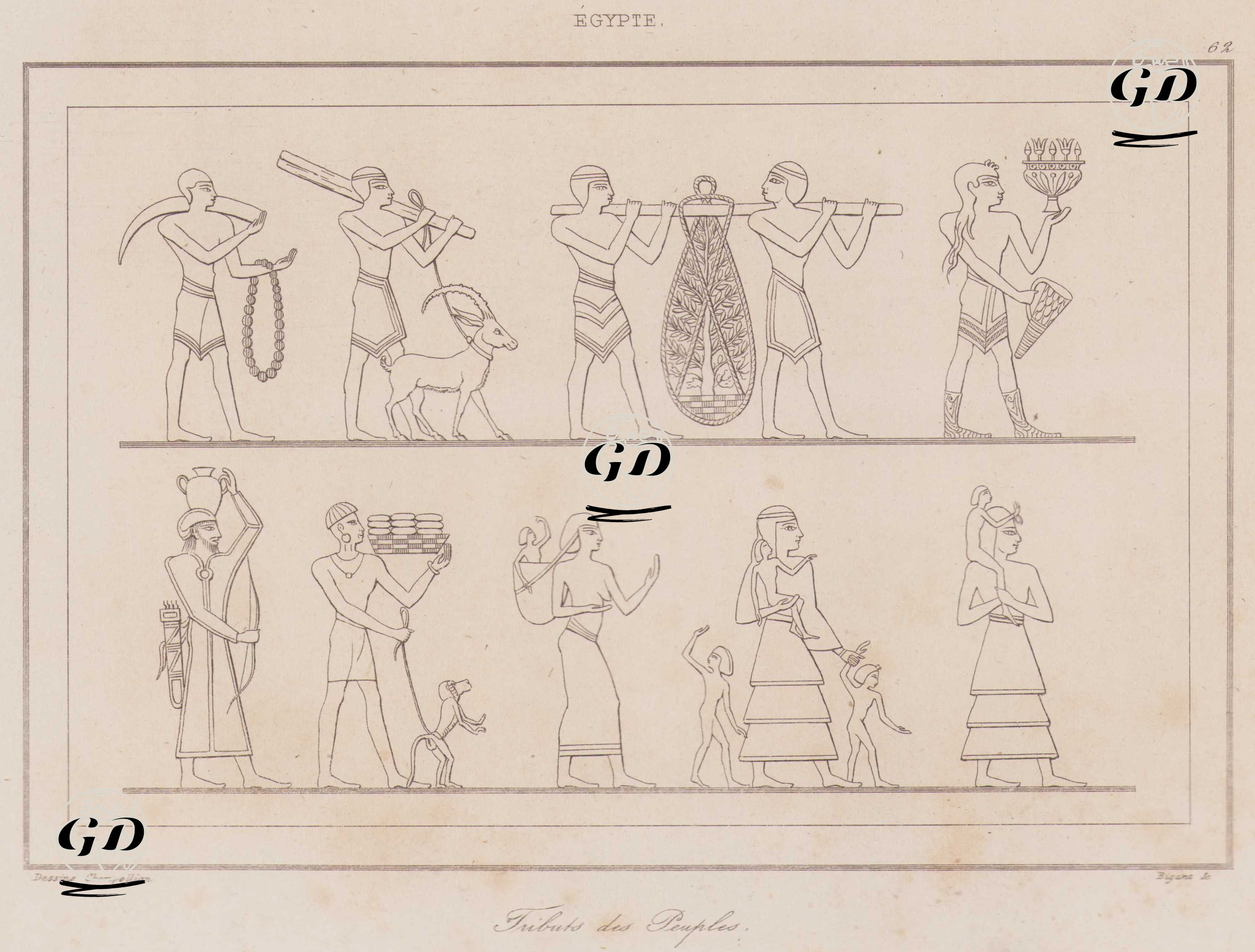 Antik Mısır'da Halkların Firavuna Sundukları Hediyeler (ya da Vergiler) - Jacques-Joseph Champollion (1778-1867) - 1839
