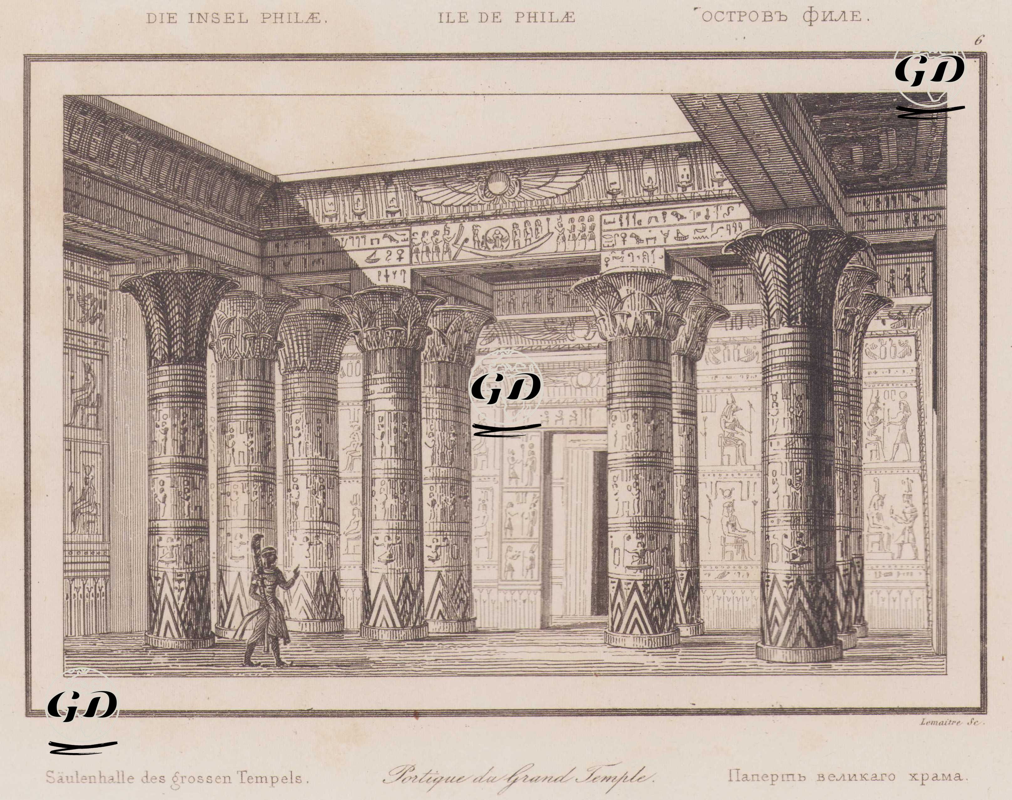 Philae Adası’ndaki Büyük Tapınağın Sütunlu Salonu -  - 1839