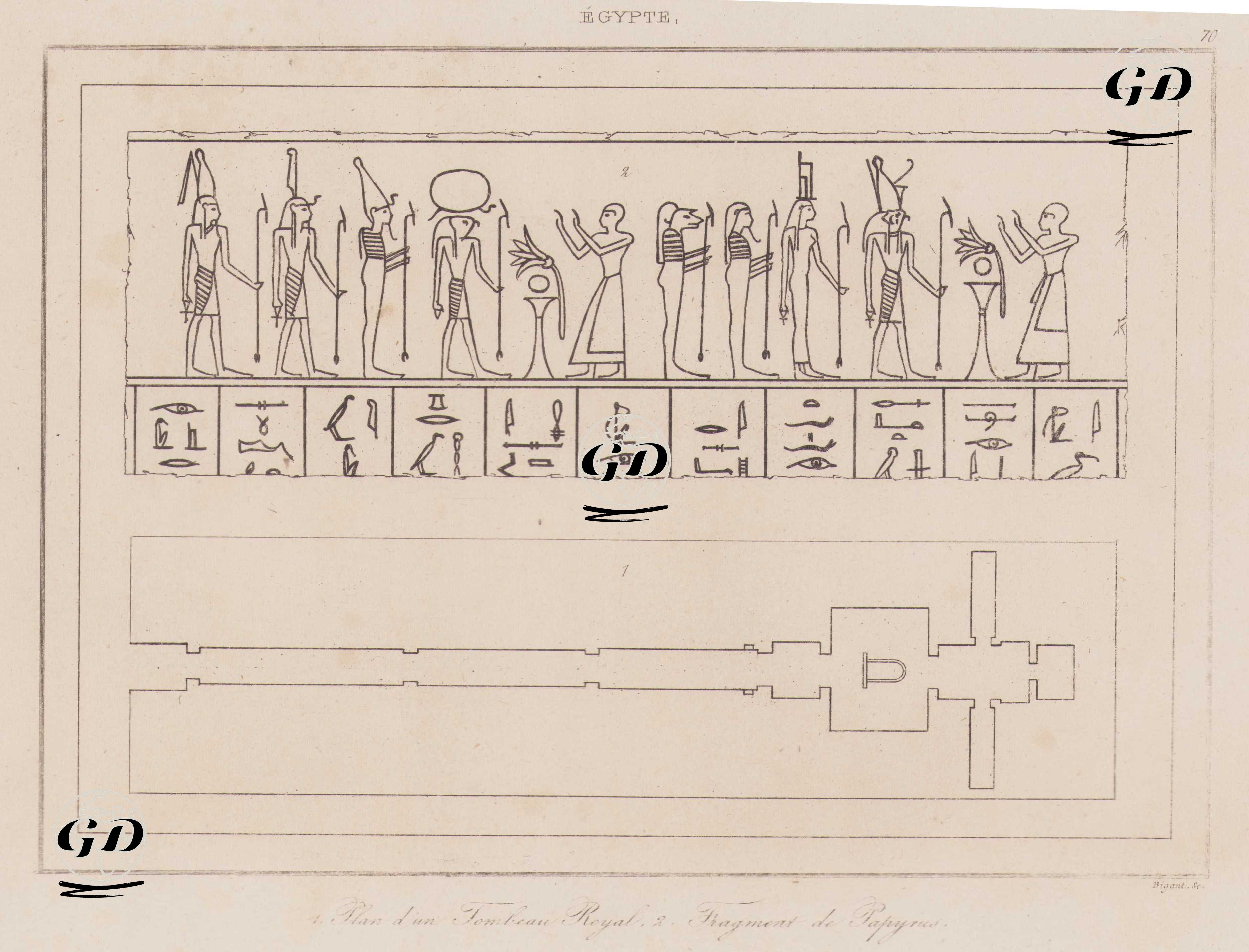Krallar Vadisi Mezarlarının Mimari Planı ve Cenaze Ritüellerine Dair Papirüs Betimlemeleri, Antik Mısır -  - 1839