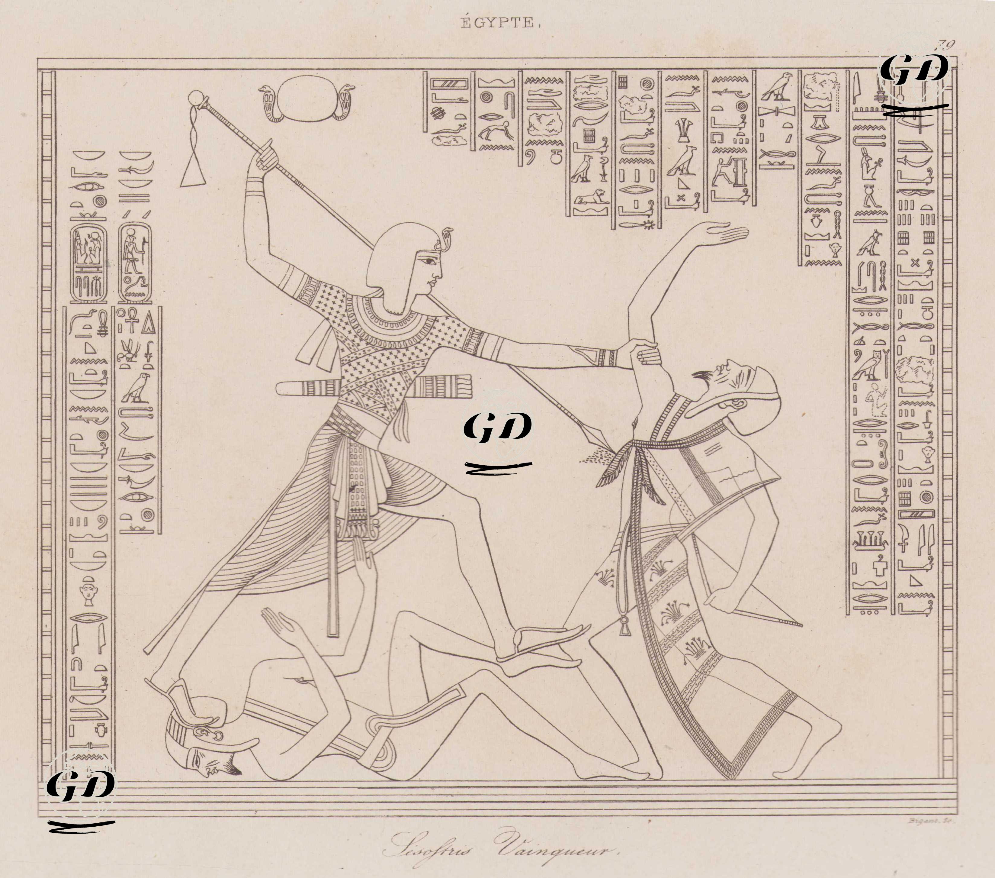 Sesostris Vainqueur, Egypte (The Victory Scene of Pharaoh Sesostris, Ancient Egypt) -  - 1839