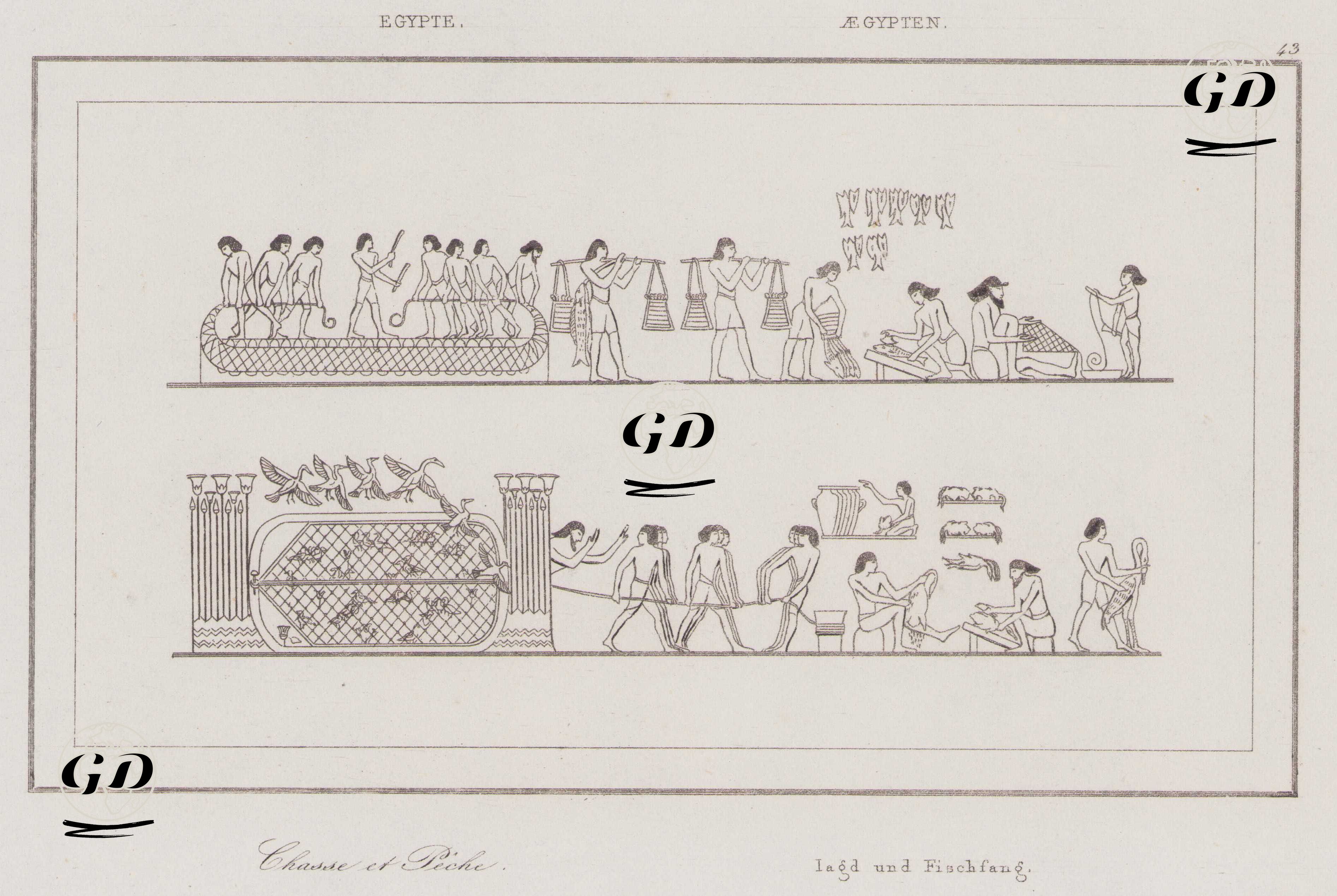 Chasse et Peche, Egypte (Hunting and Fishing in Ancient Egypt) -  - 1839