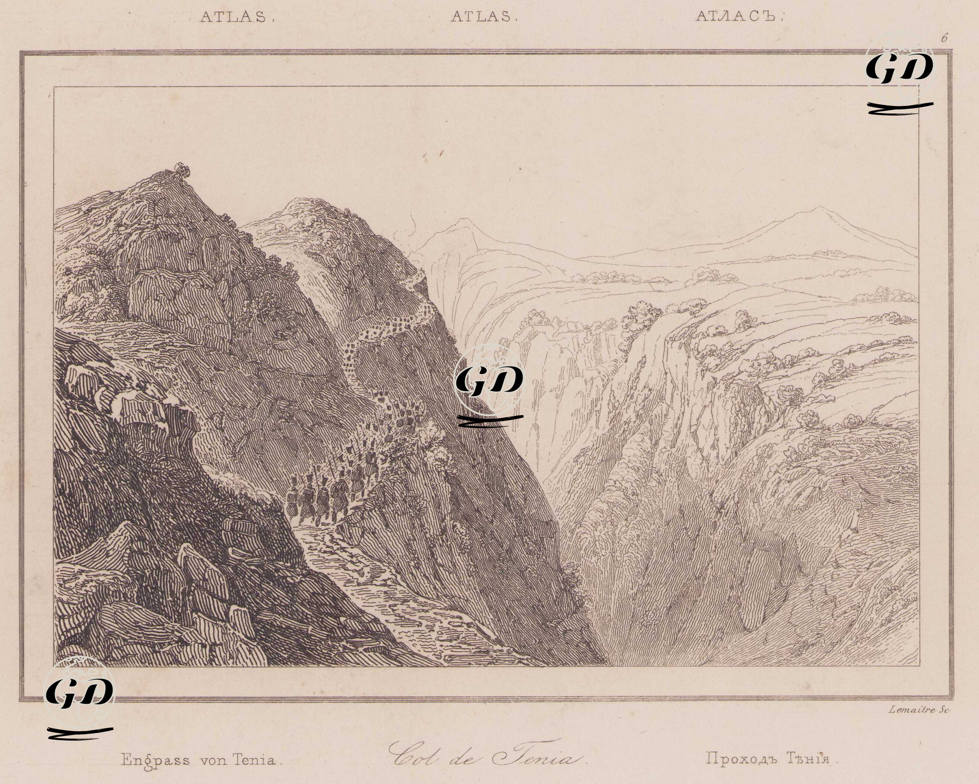 Atlas Dağları’ndaki Tehlikeli Thenia Geçidi, Cezayir -  - 1839