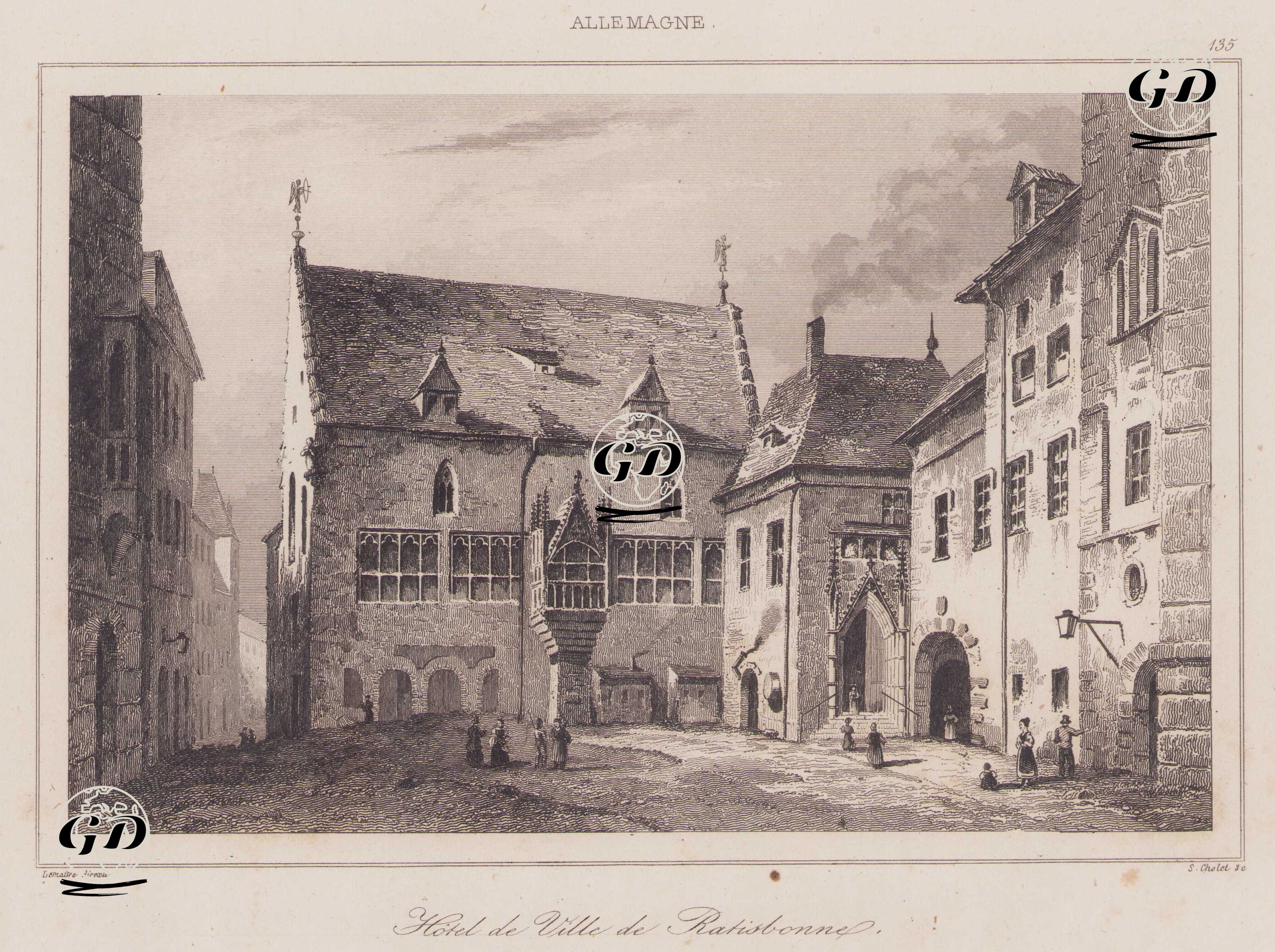 Regensburg Tarihi Belediye Sarayı, Almanya -  - 1839
