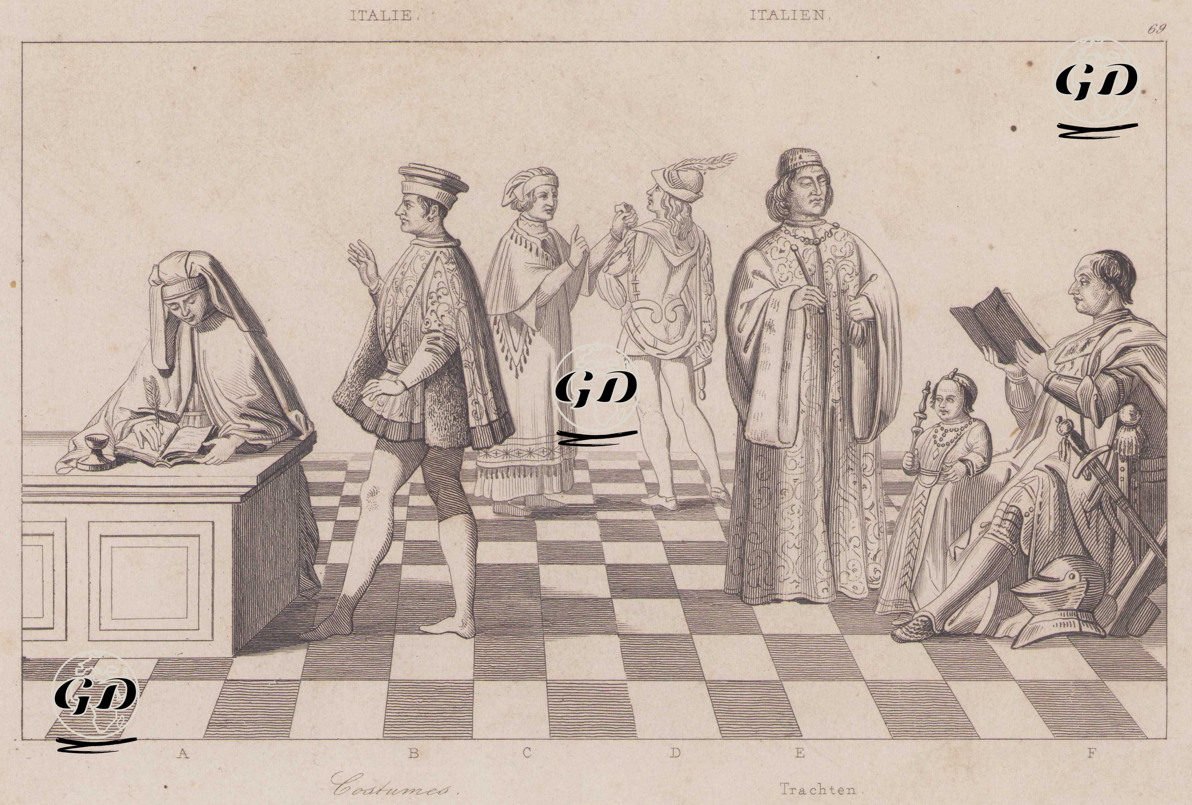 Rönesans İtalyası’nda Farklı Toplumsal Sınıf ve Meslekleri Temsil Eden Kostümler -  - 1839