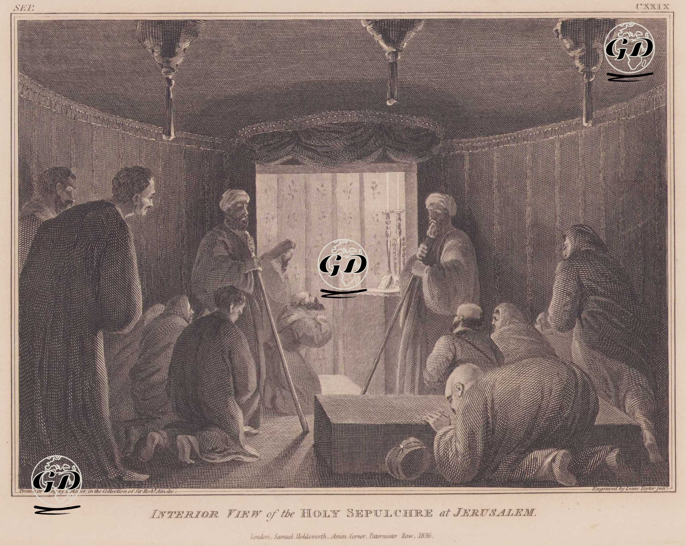 Kudüs’teki Kutsal Kabir Kilisesi’nin İç Görünümü - L.Mayer - 1836