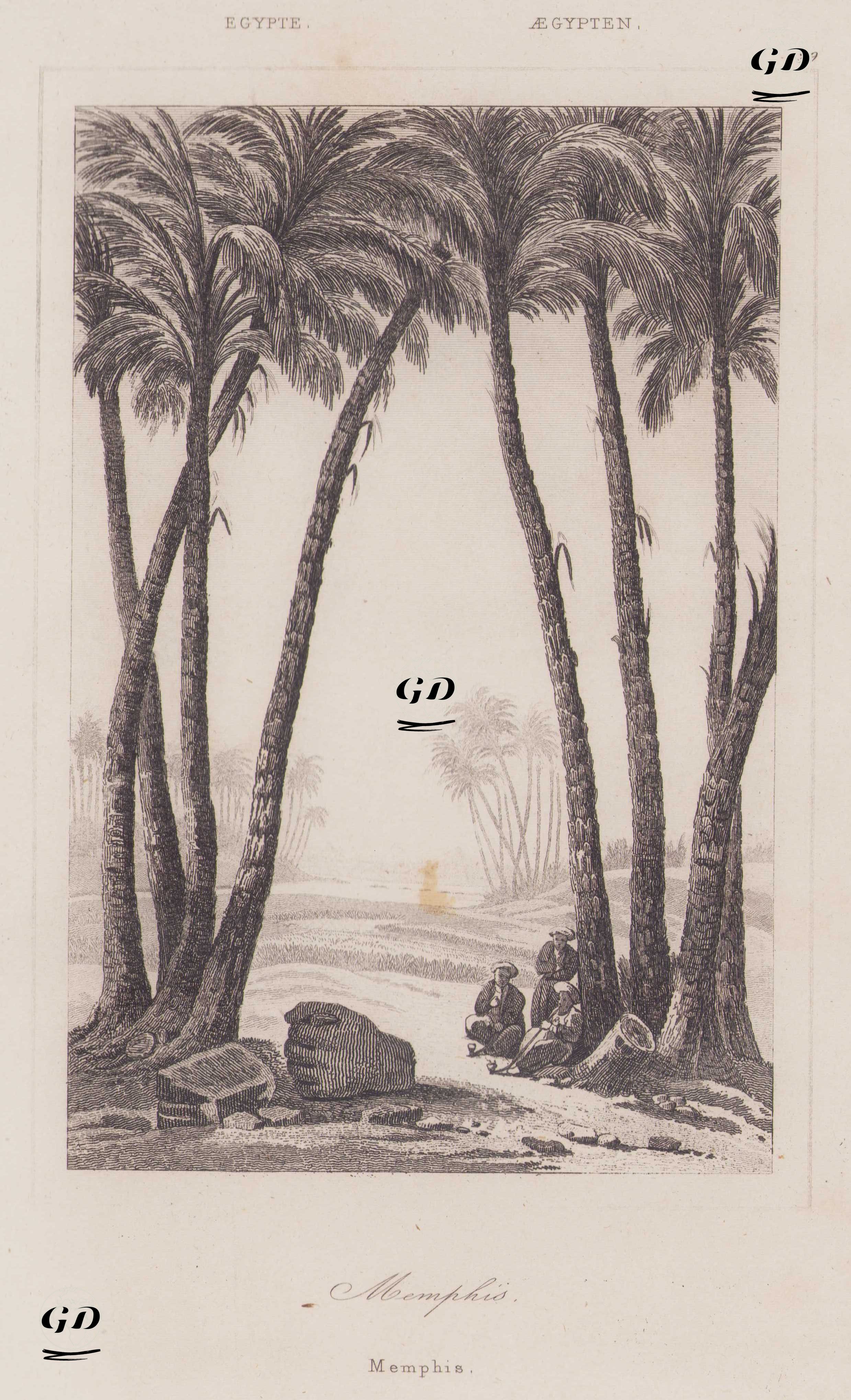 Memfis Palmiyelikleri ve Antik Kalıntılar, Antik Mısır -  - 1839