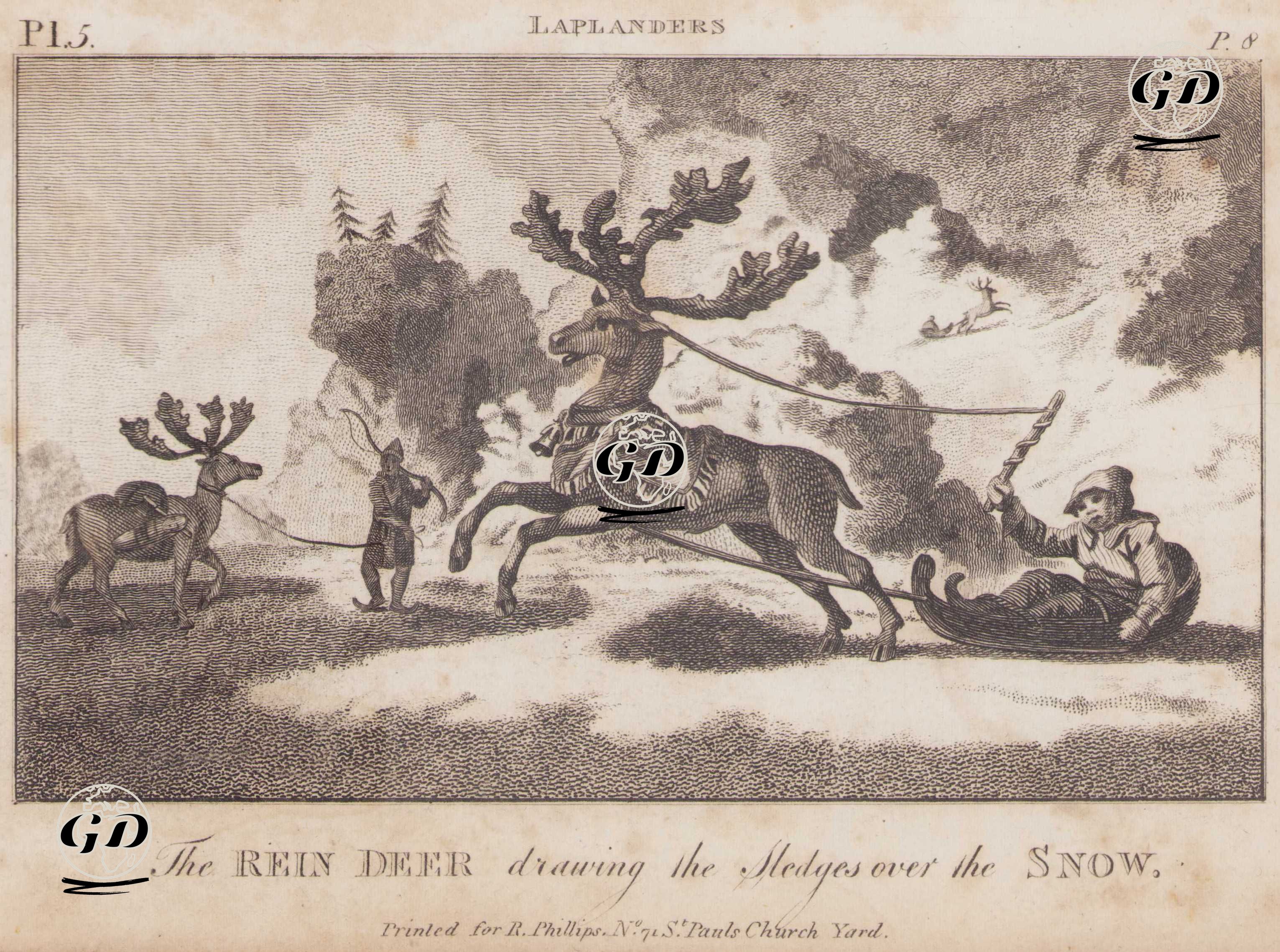Laponya Halkının (Sami) Kış Aylarında Ren Geyiklerinin Cektigi Kizaklarla Yaptıkları Ulaşım -  - 1810`s
