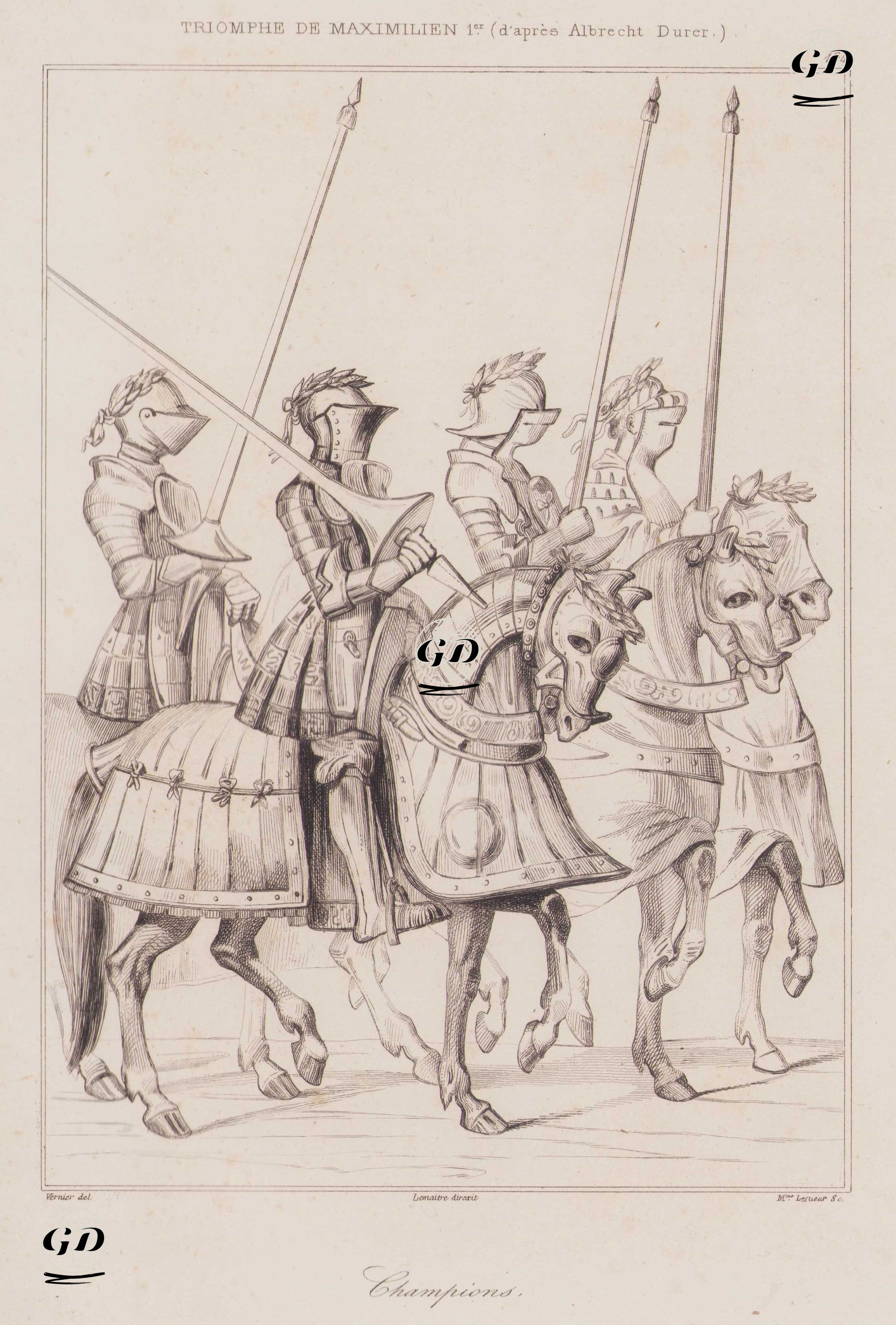 Triomphe de Maximilien 1 er (d'apres Albrecht Durer) - Champions - Vernier - After Albrecht Dürer - 1839