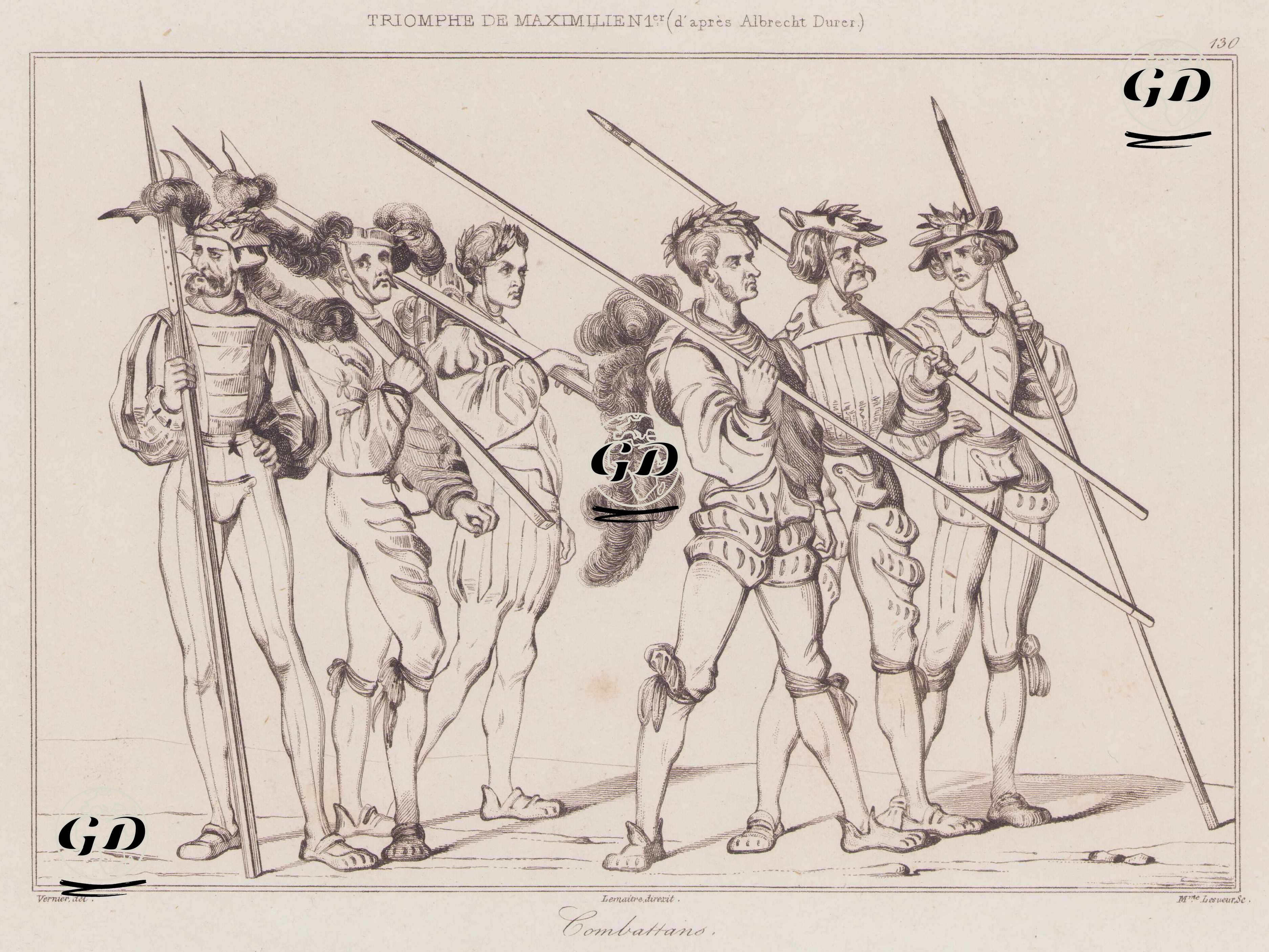 Maksimilian I’in Zafer Alayı  (Albrecht Dürer'den) - Savaşçılar - Vernier - After Albrecht Dürer - 1839