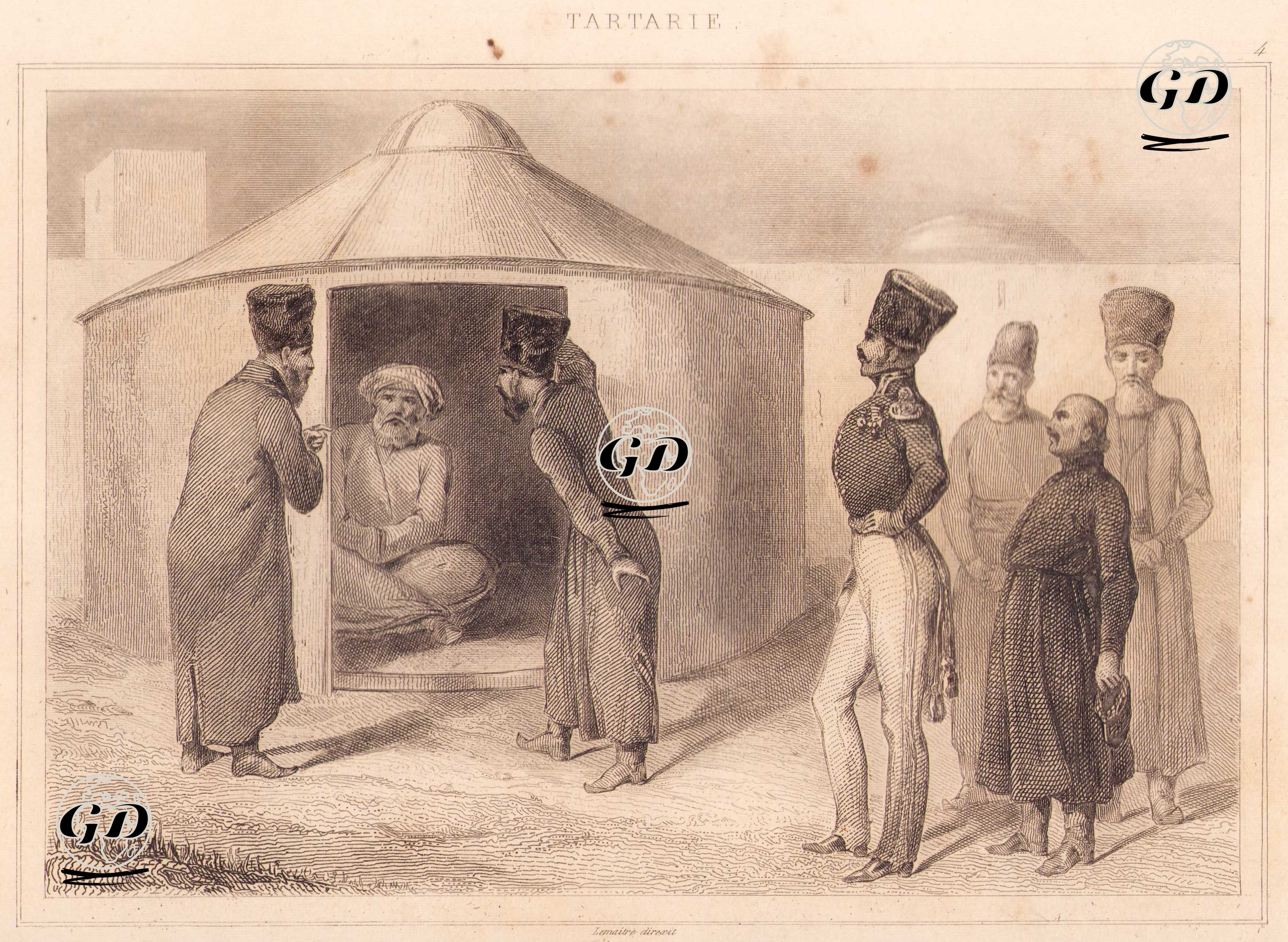 Tataristan - Khiva Hanı Muhammed Rahim’in Rus Elçisi Mouraviev’i Kabulü, Özbekistan (Plate 4) -  - 1848