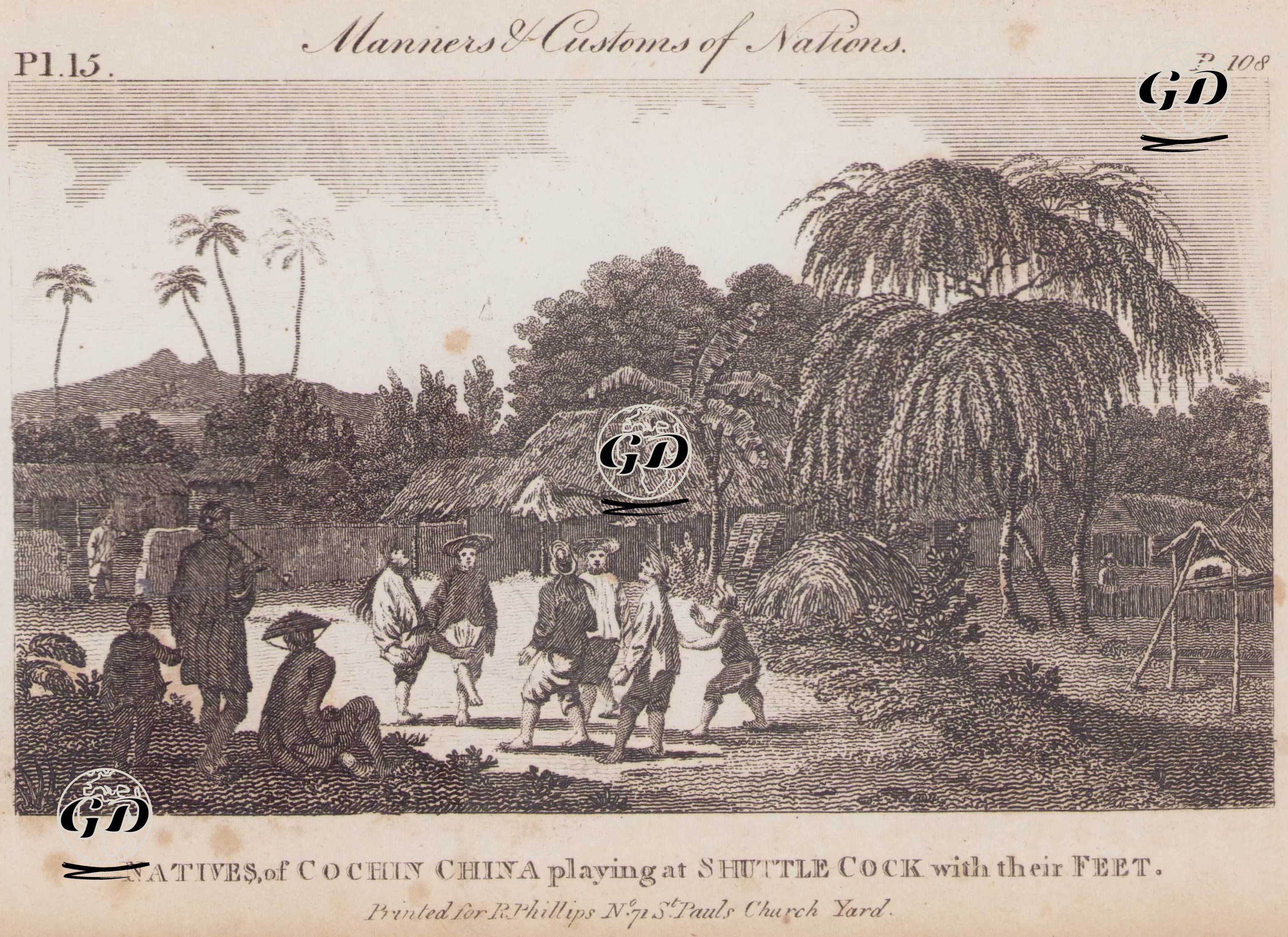 Cochin Çinlilerinin Ayaklarıyla Tüy Topu Oynamaları -  - 1810`s