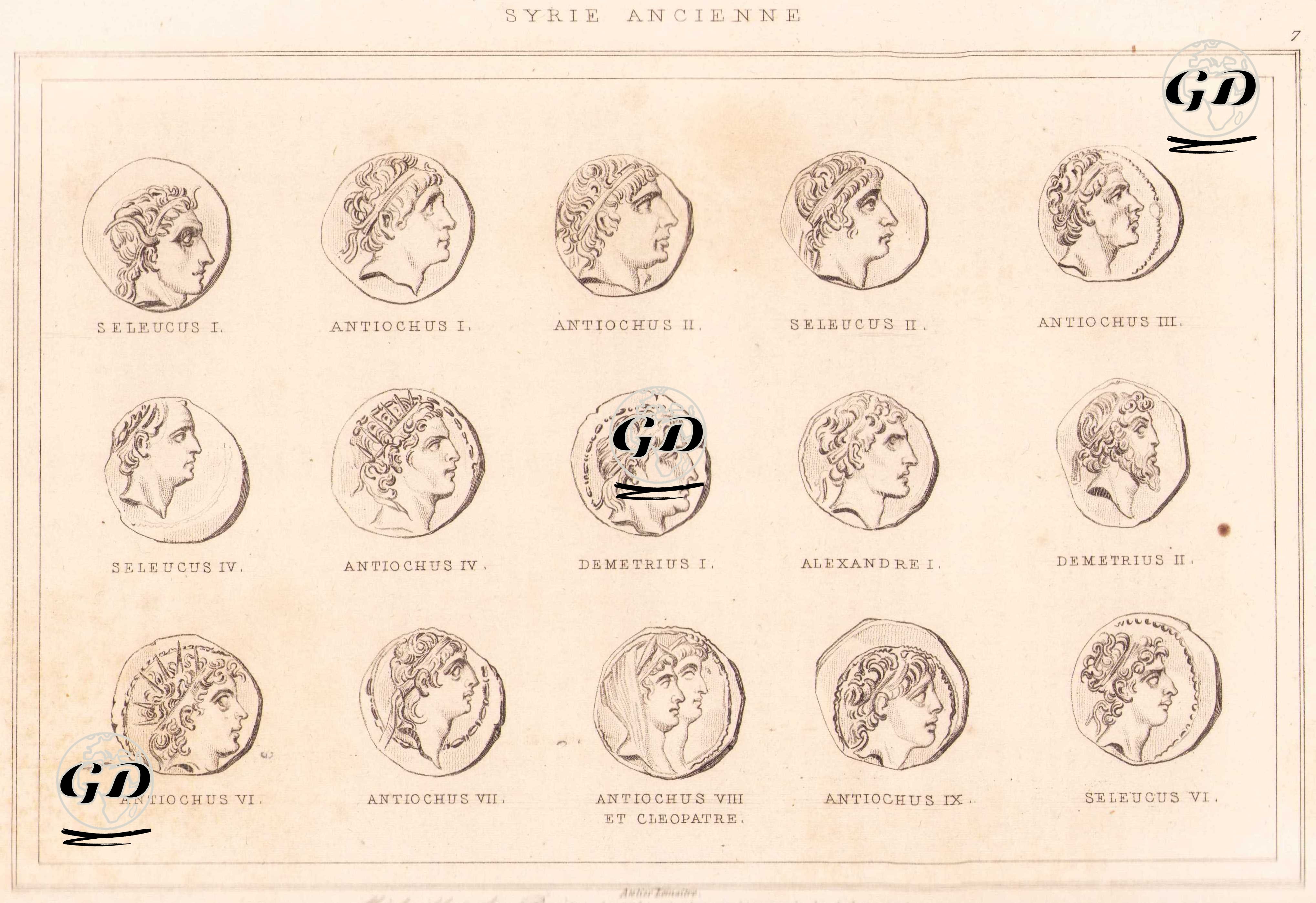 Antik Suriye'de Seleukos Hanedanı’nın (MÖ 312-363) Hükümdarlarına Ait Portre Sikkeleri (Plate 7)  -  - 1848